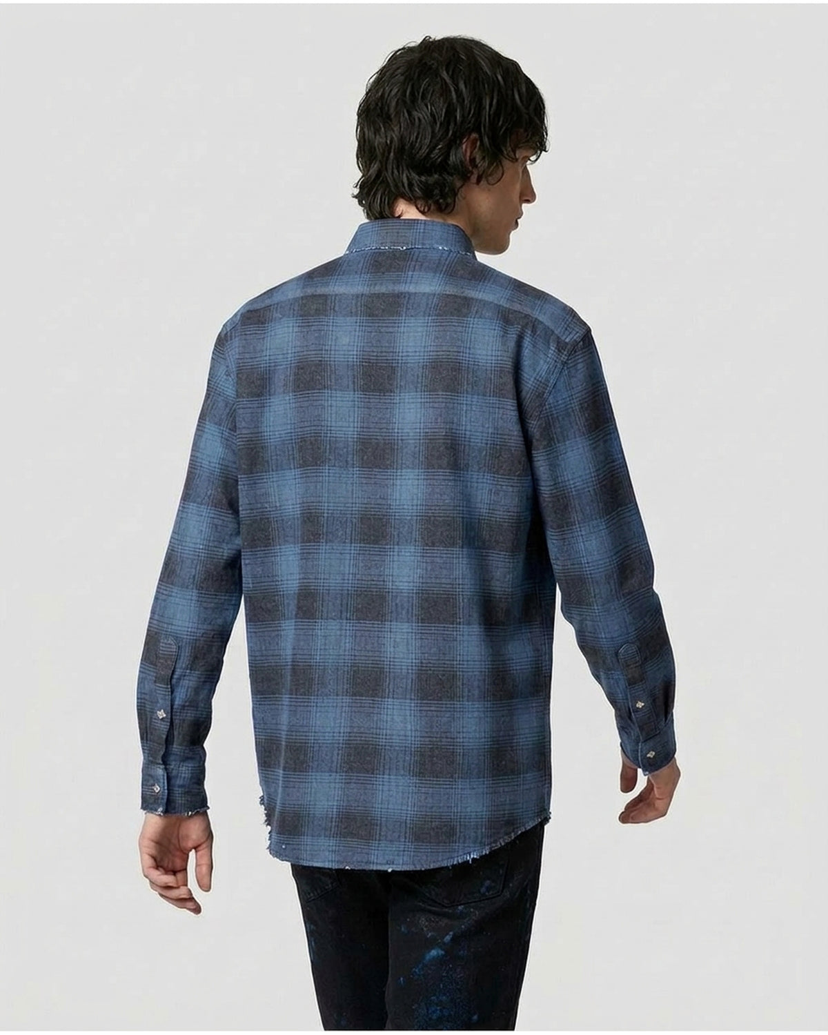 Camicia con Stampa e Dettagli Frayed