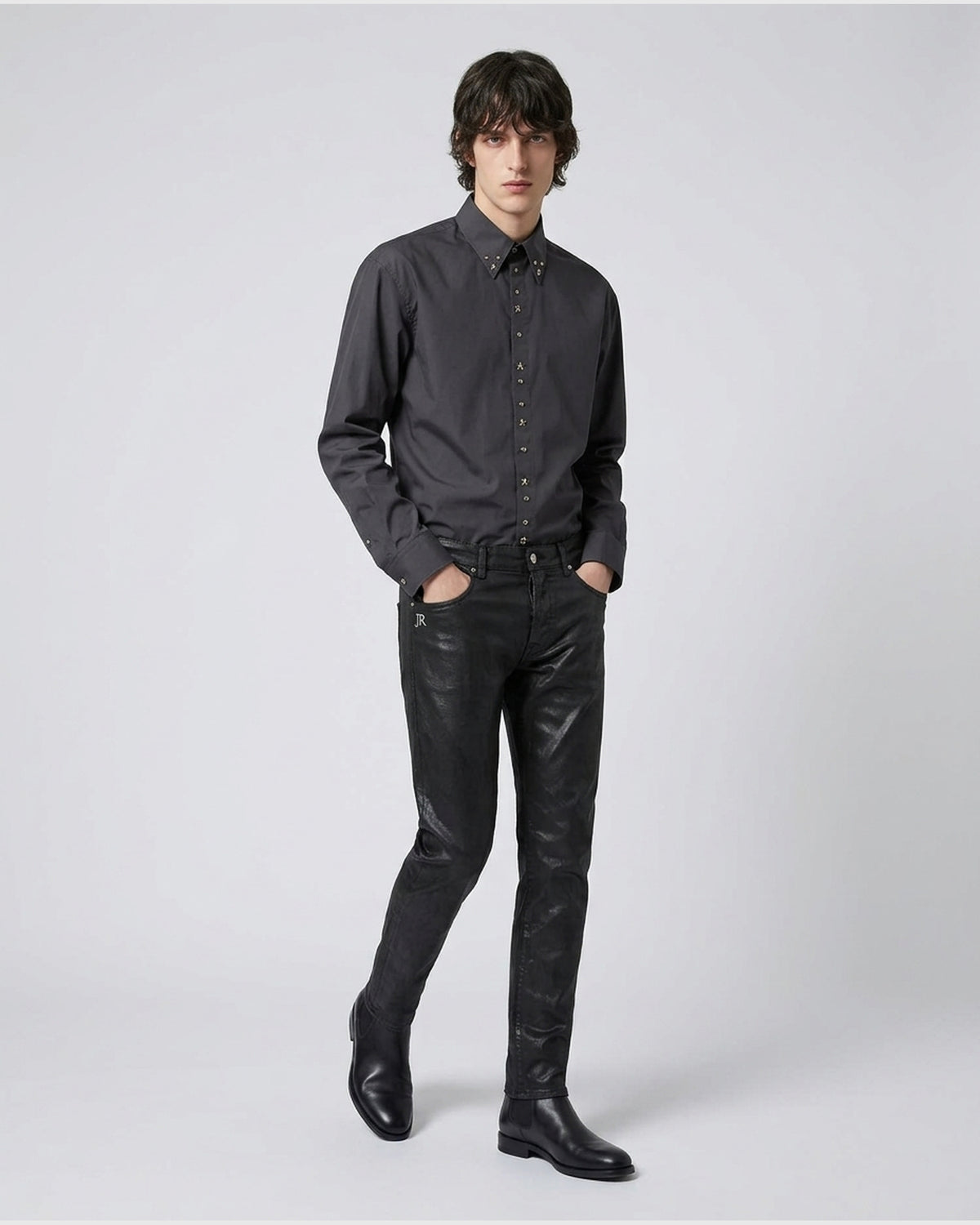 Camicia in Cotone con Borchie a Stella
