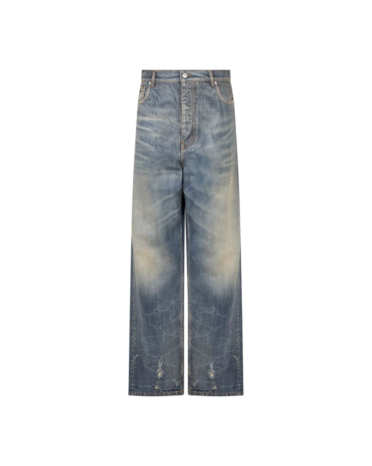Jeans Baggy con Finitura Vintage