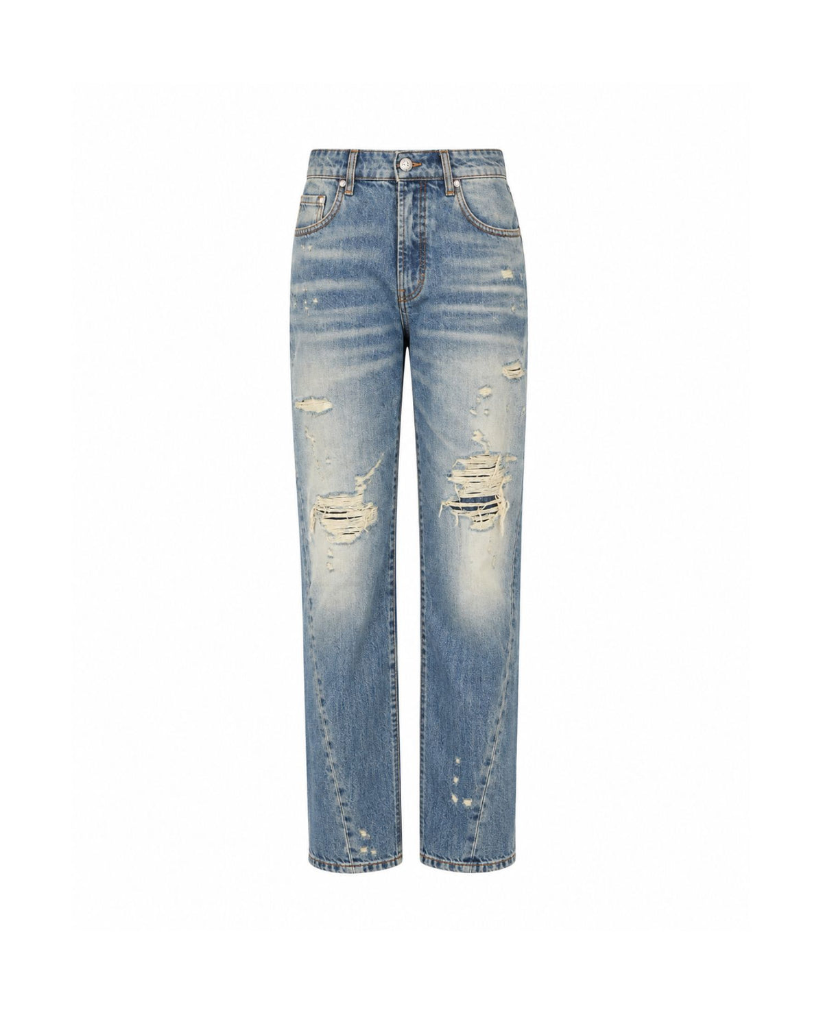 Jeans Denim Distressed Effetto Vintage