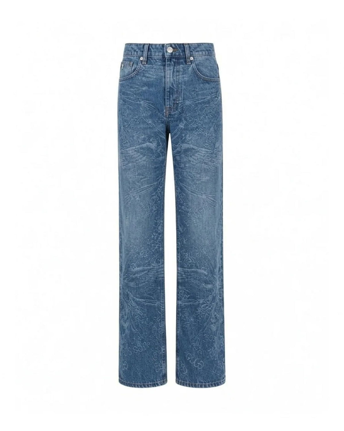 Jeans with All-Over Gothic Print