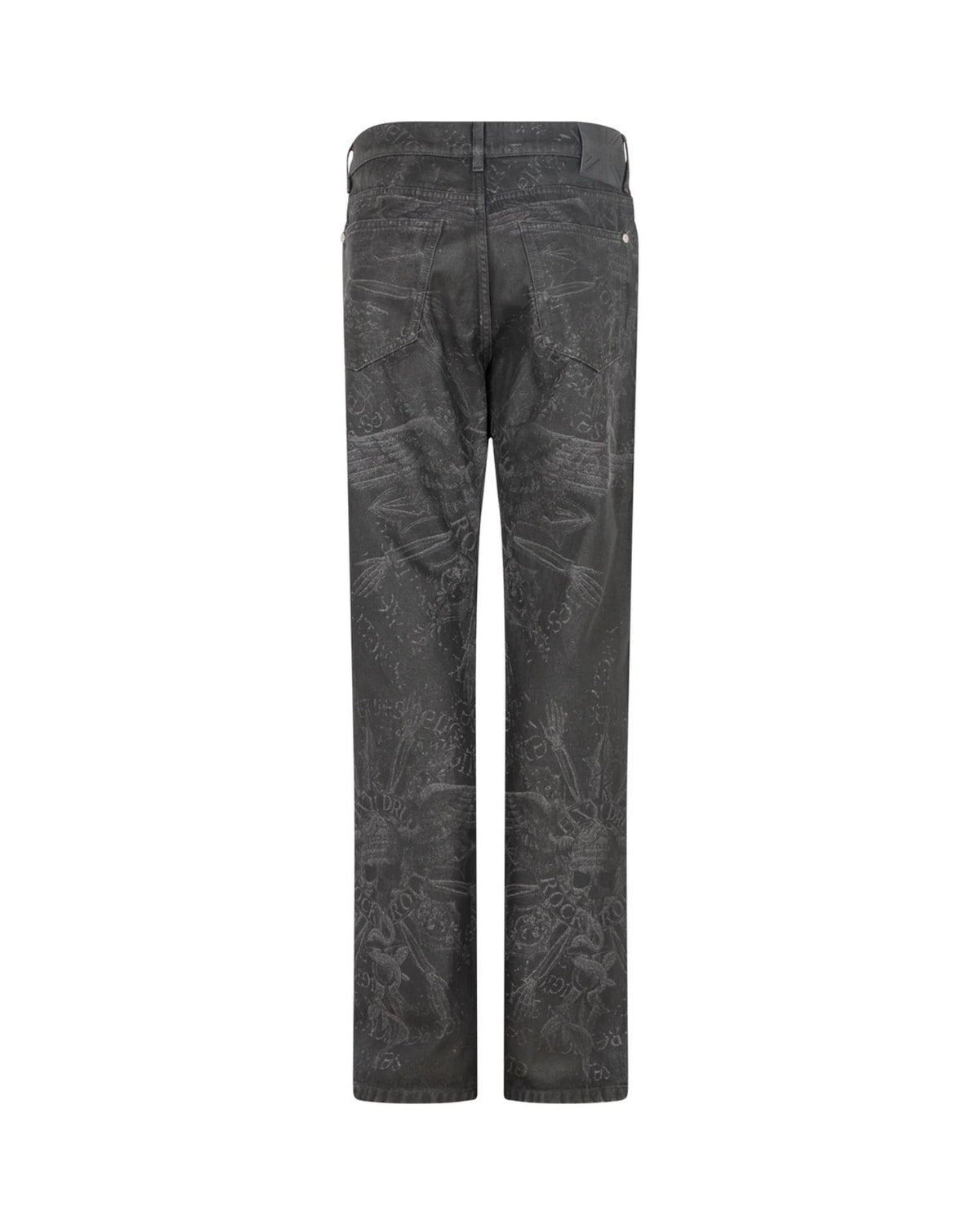 Jeans with All-Over Gothic Print