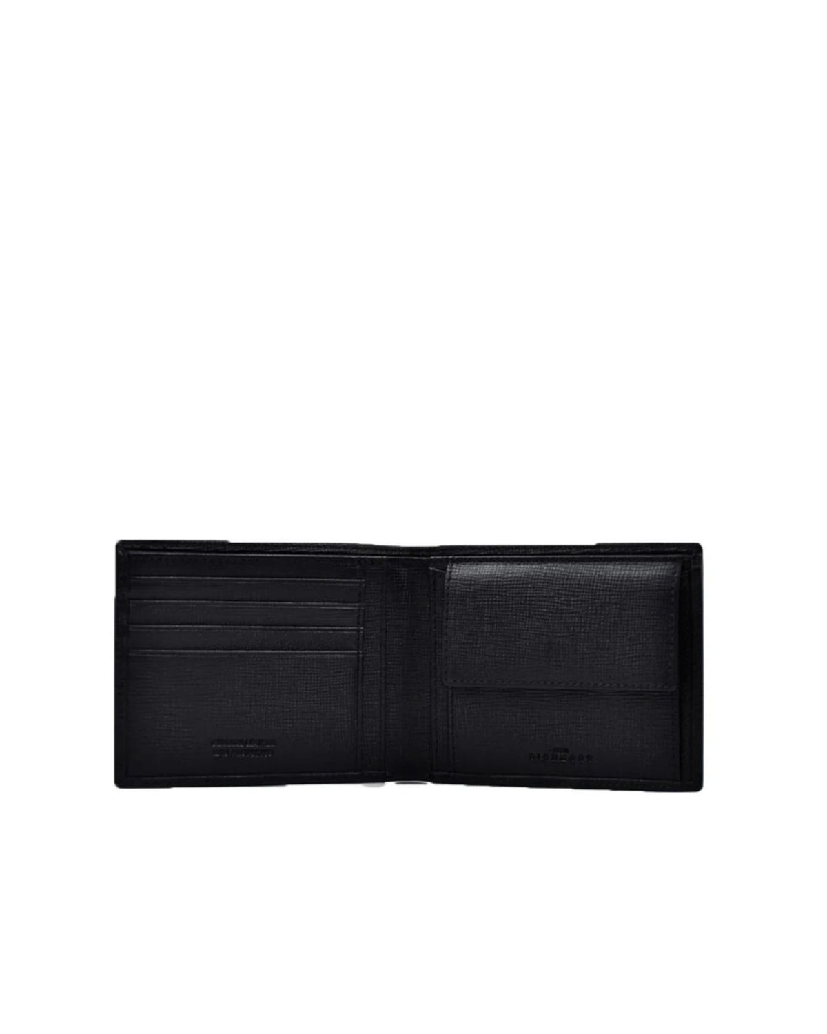 Portafoglio Bifold con Portamonete e Finitura Goffrata