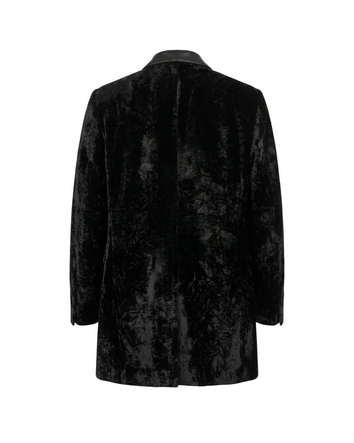 Blazer Monopetto in Velluto con Rever a Scialle e Borchie