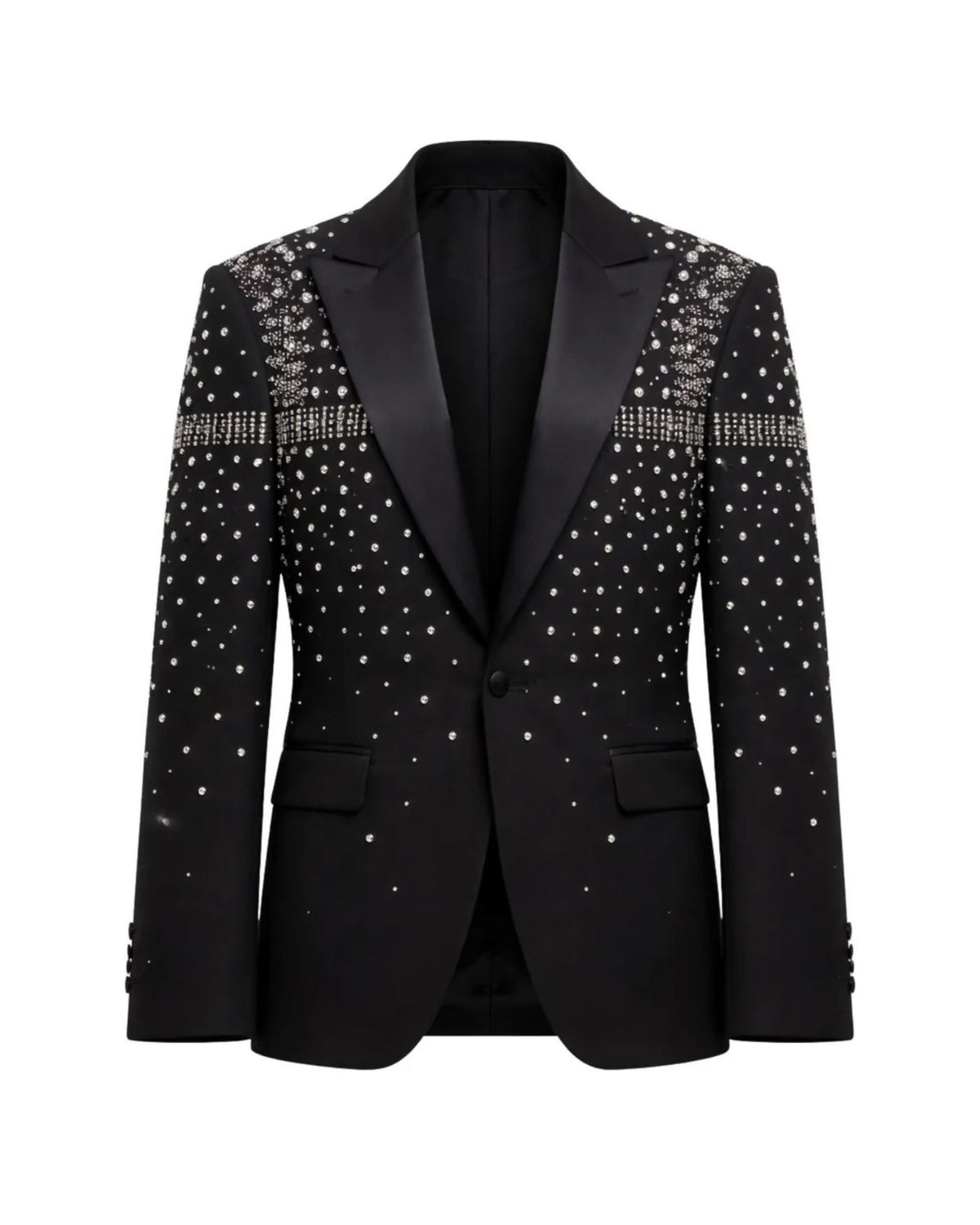 Blazer Monopetto con Rever a Lancia e Cristalli