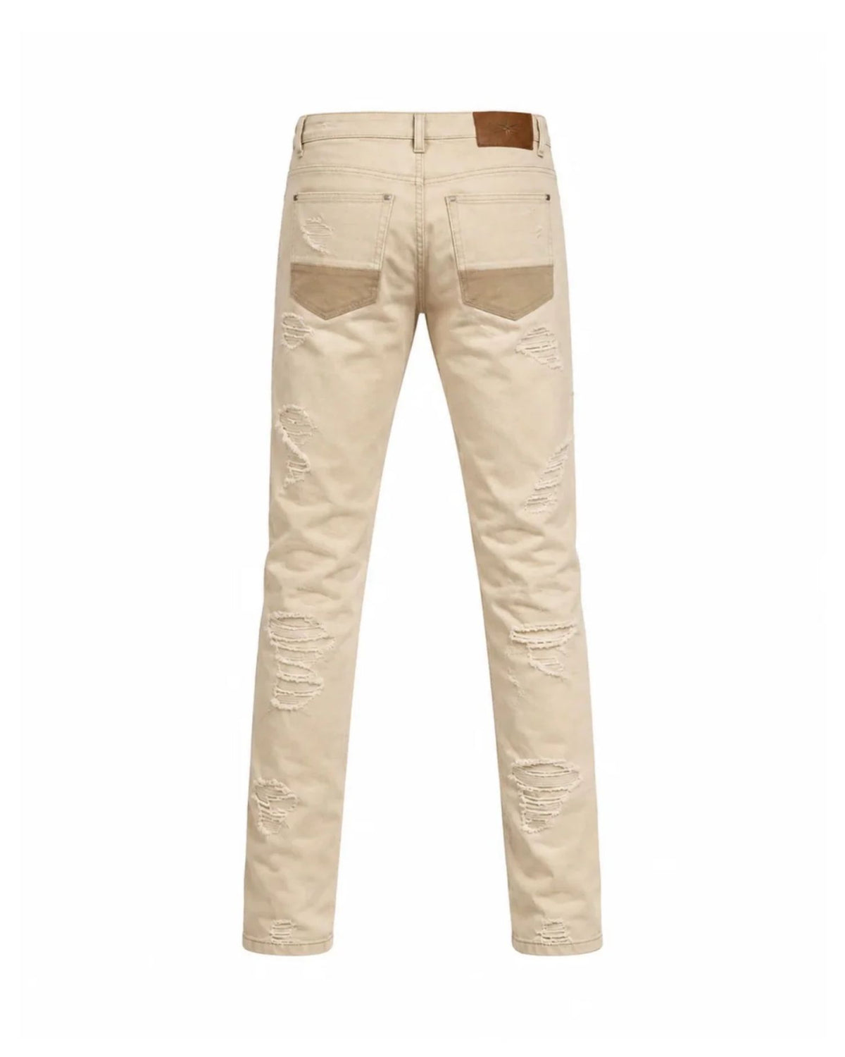 Jeans Cinque Tasche con Strappi e Dettagli Destroyed