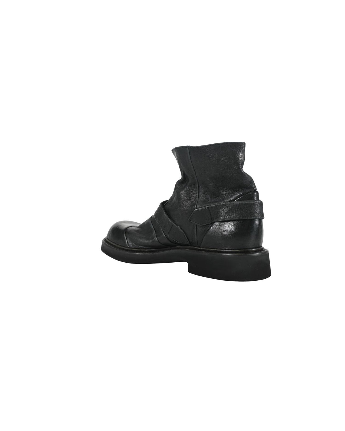 Stivaletti Biker in Pelle con Fibbie Metalliche