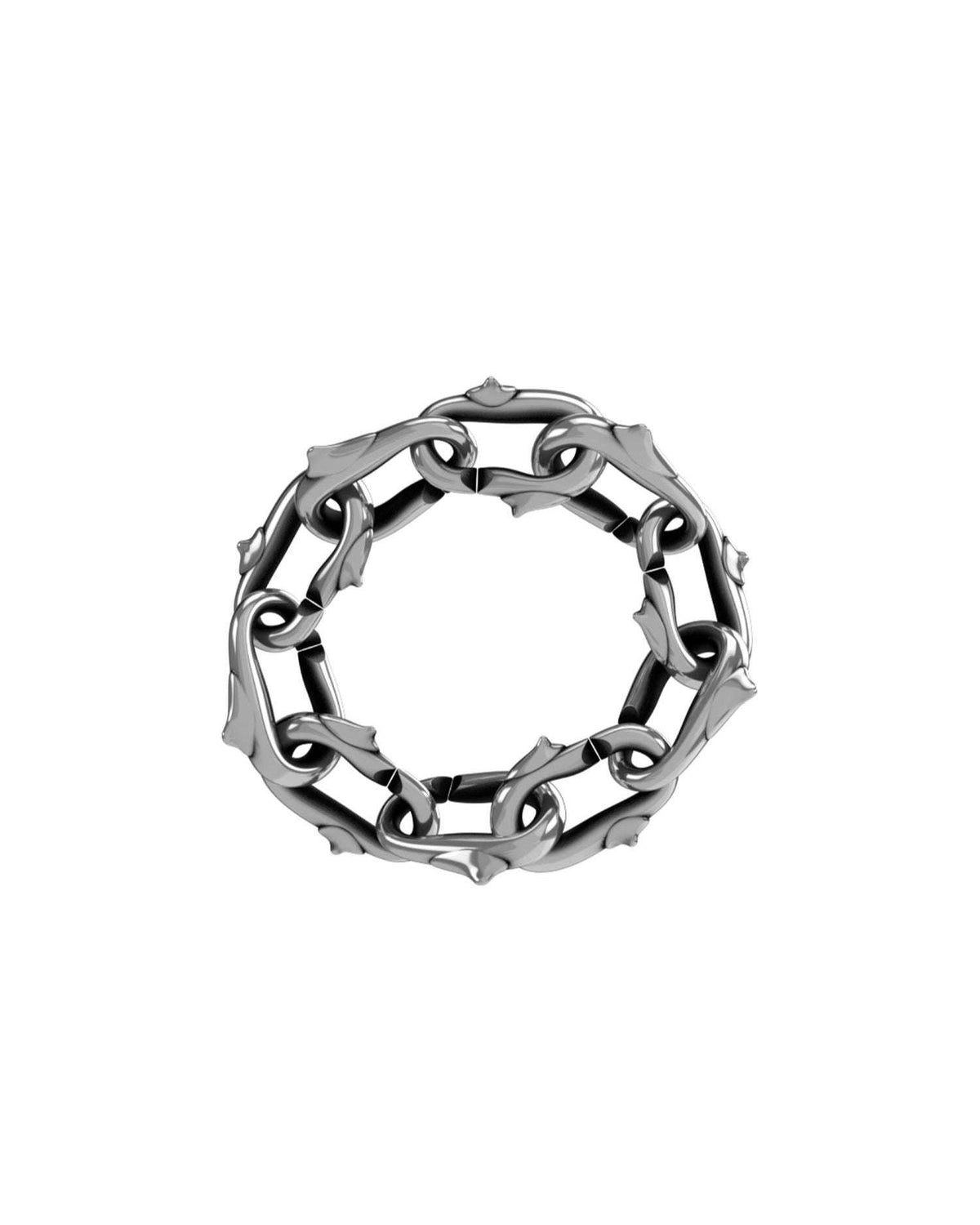 Chain bracelet with silver thorns