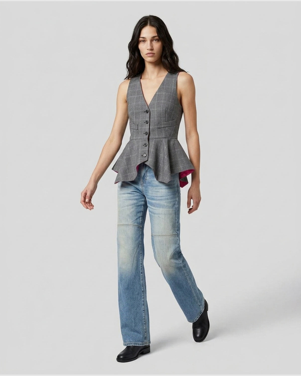 Gilet Sartoriale Principe di Galles con Baschina