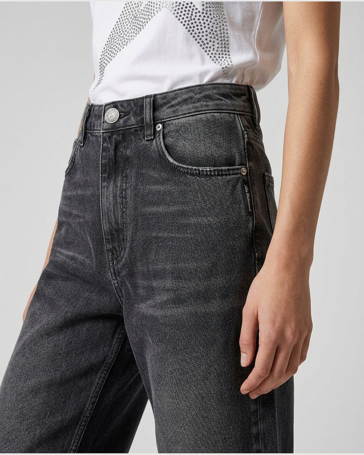 Jeans Wide Leg 'Rich' in Denim Strutturato