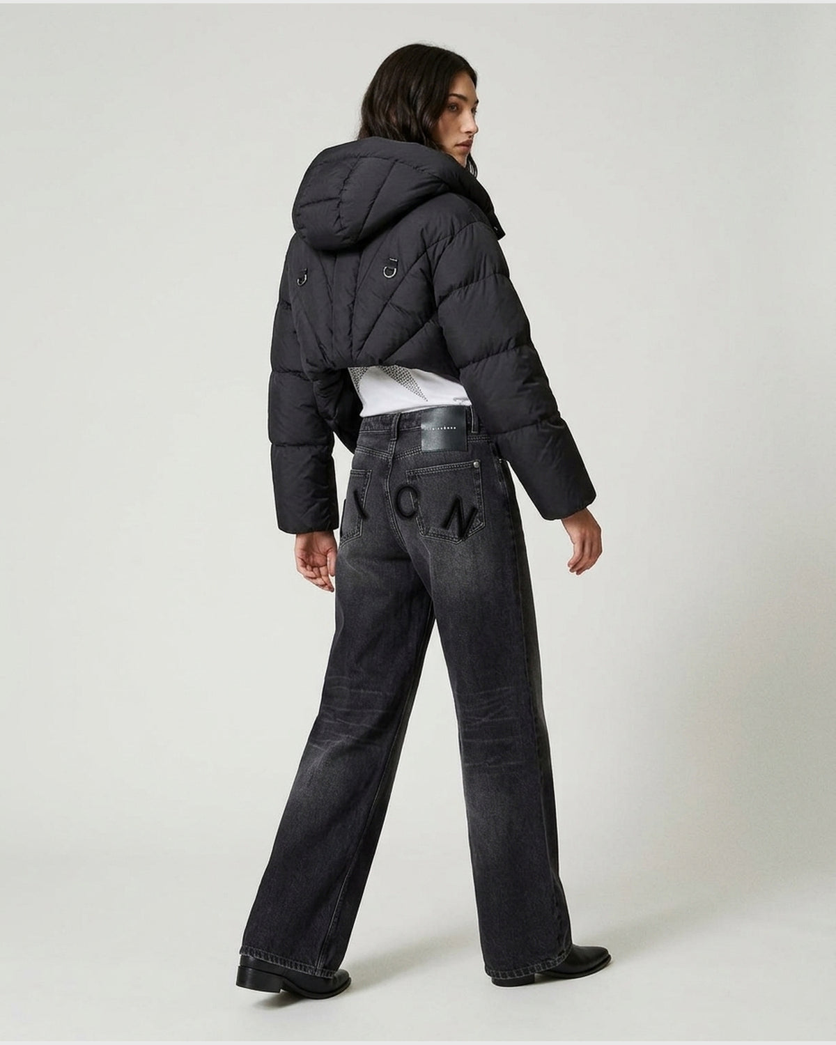 Jeans Wide Leg 'Rich' in Denim Strutturato