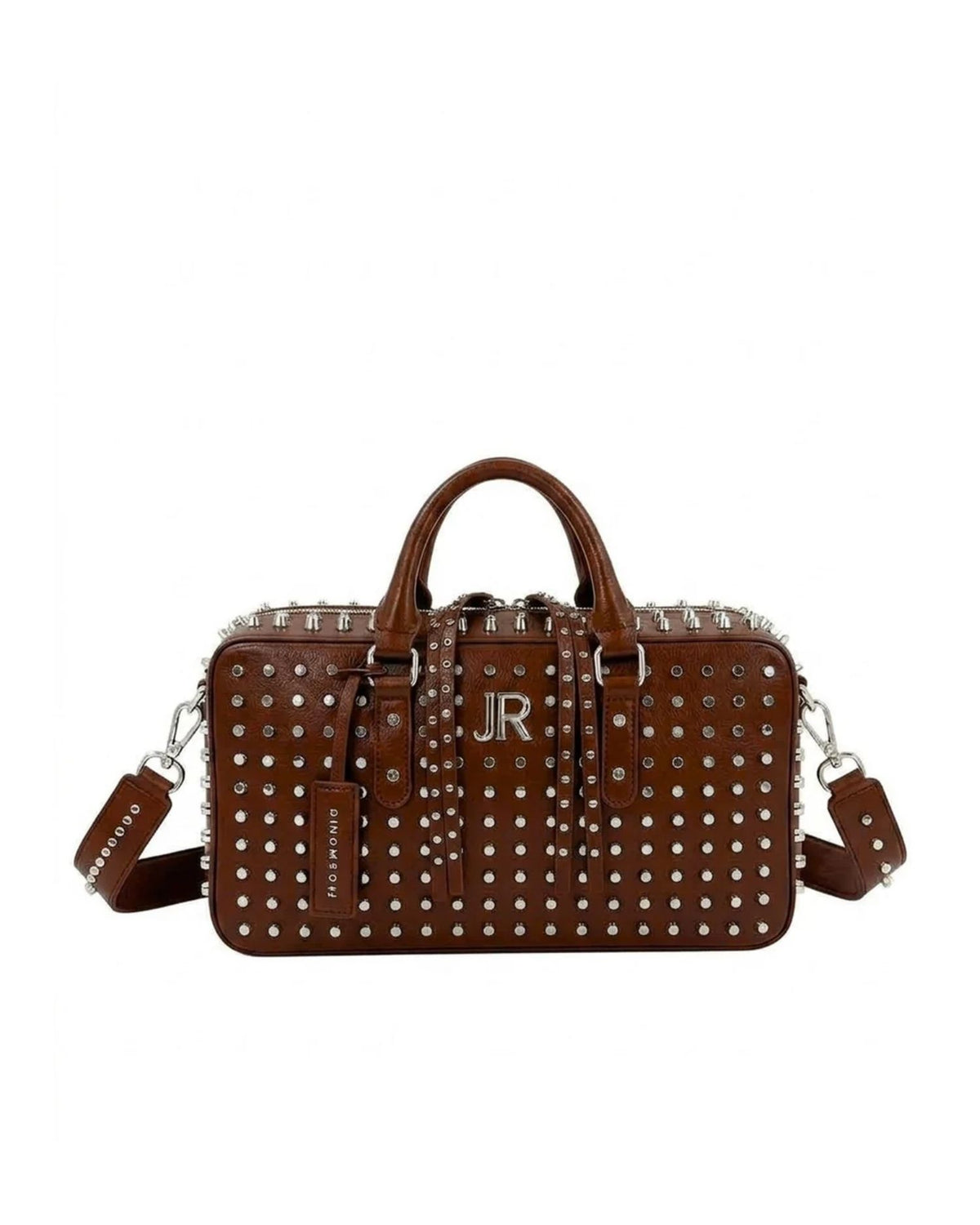 Borsa Bauletto con Borchie Metalliche All-Over