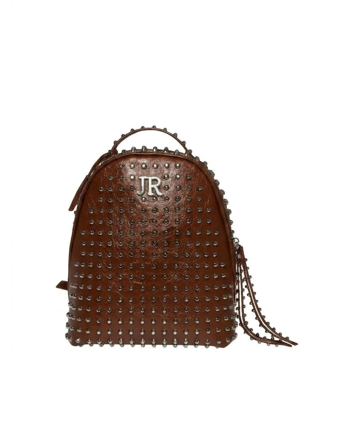 Zaino con Borchie All-Over e Logo Metallico