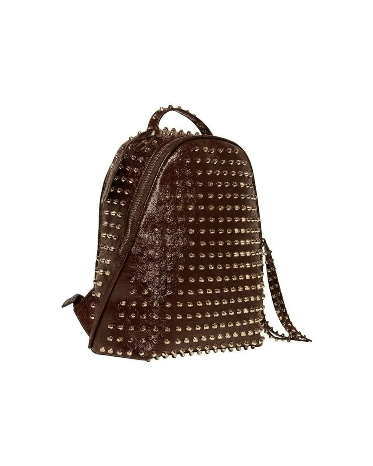 Zaino con Borchie All-Over e Logo Metallico