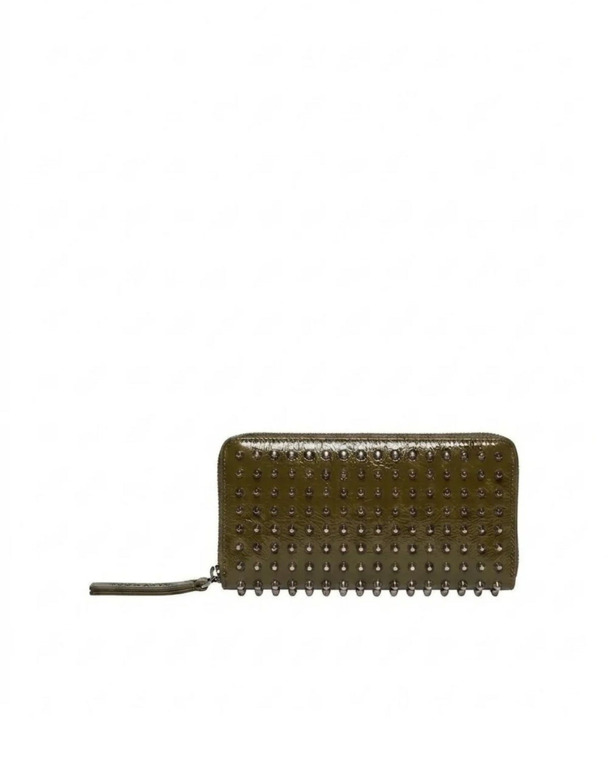 Portafoglio Zip-Around con Borchie Metalliche