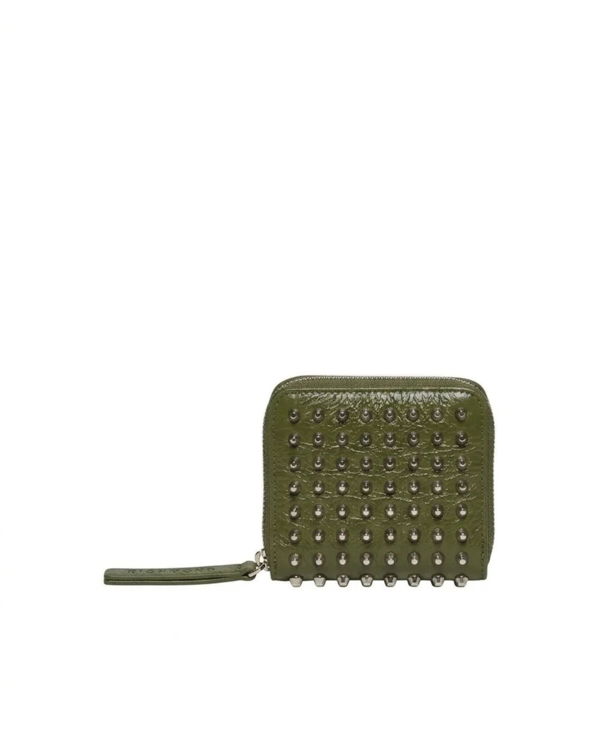 Portafoglio Compatto Zip Around con Borchie Metalliche