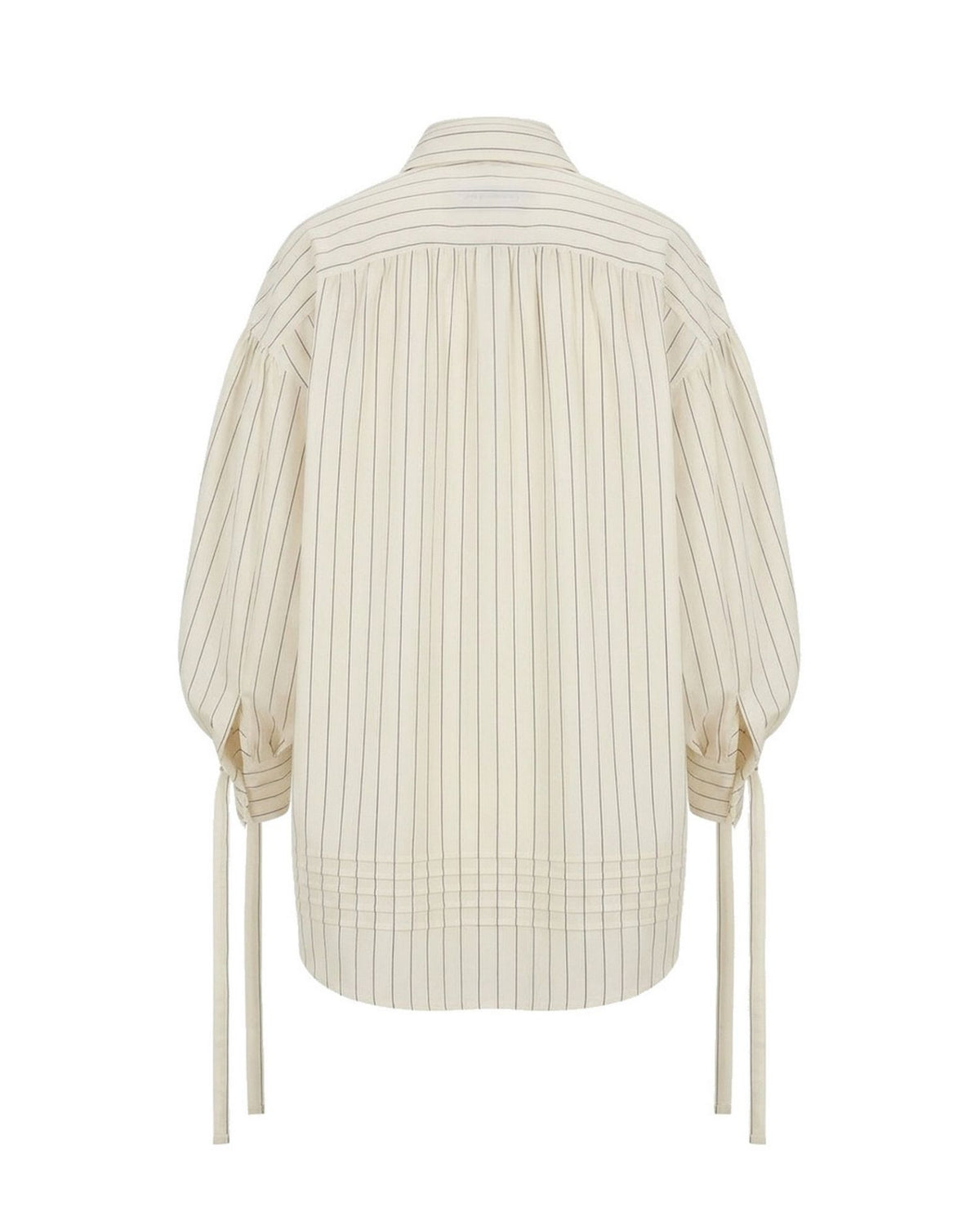 Camicia a Righe con Maniche Ampie e Lacci ai Polsi