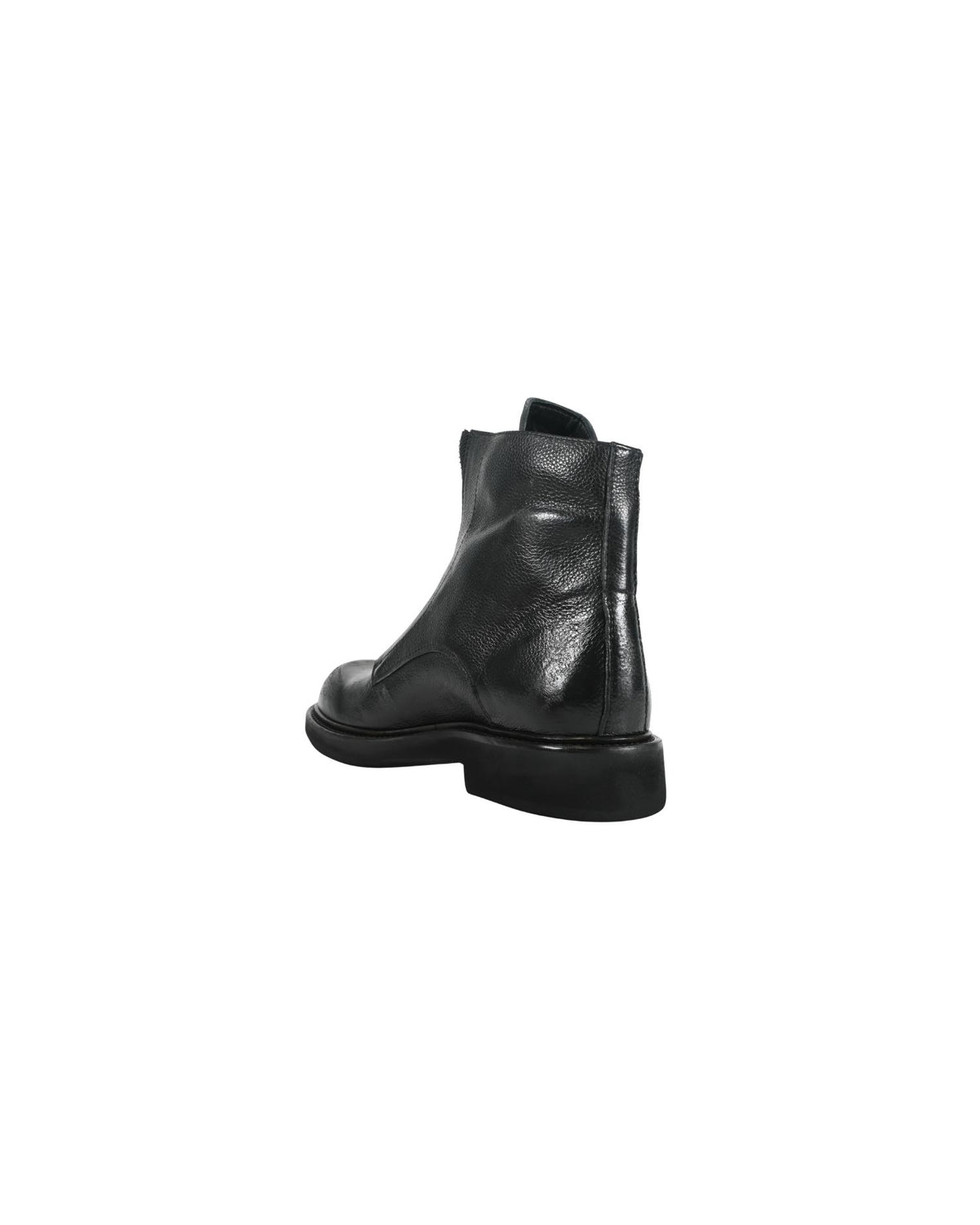 Stivaletti in Pelle Martellata con Zip Frontale