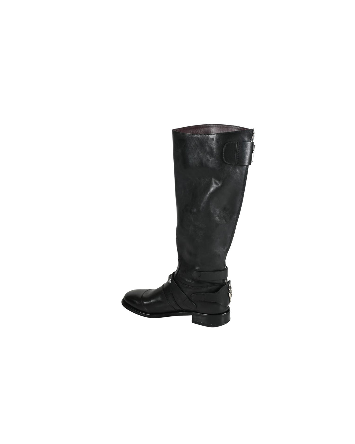 Stivali Alti con Fibbie e Catene Decorative