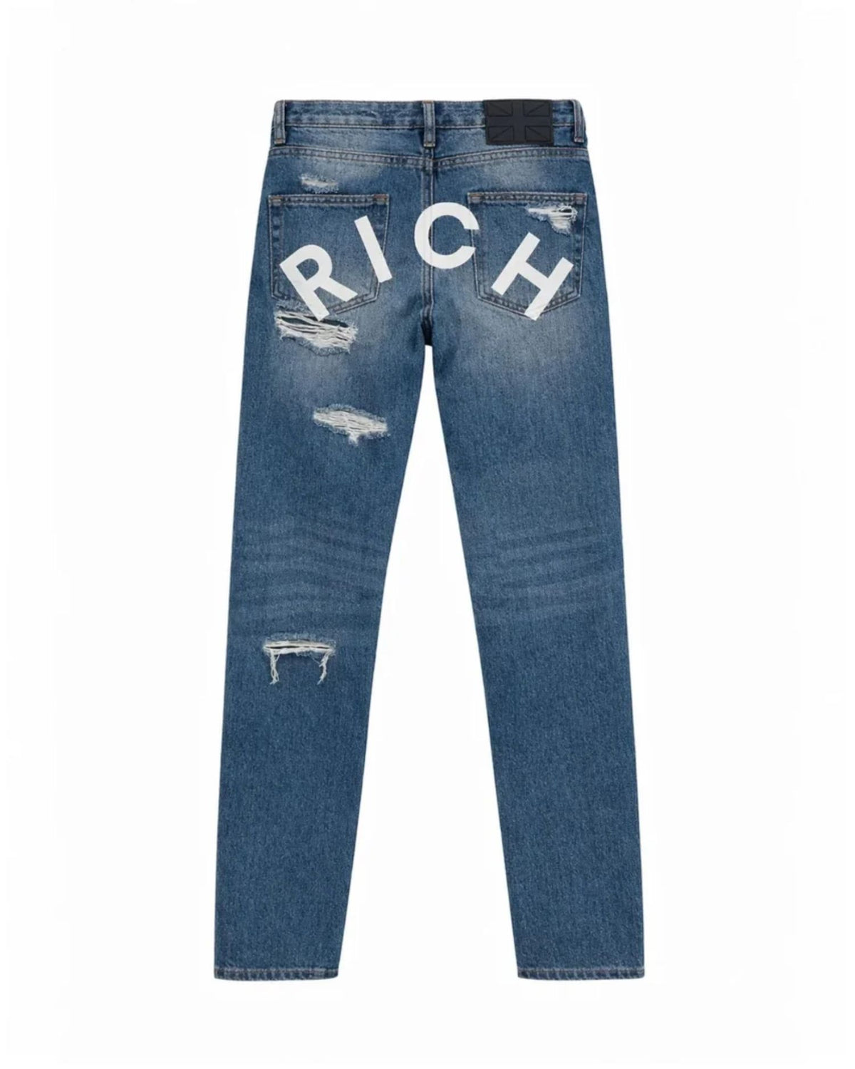 Jeans Slim Fit con Strappi e Logo Posteriore
