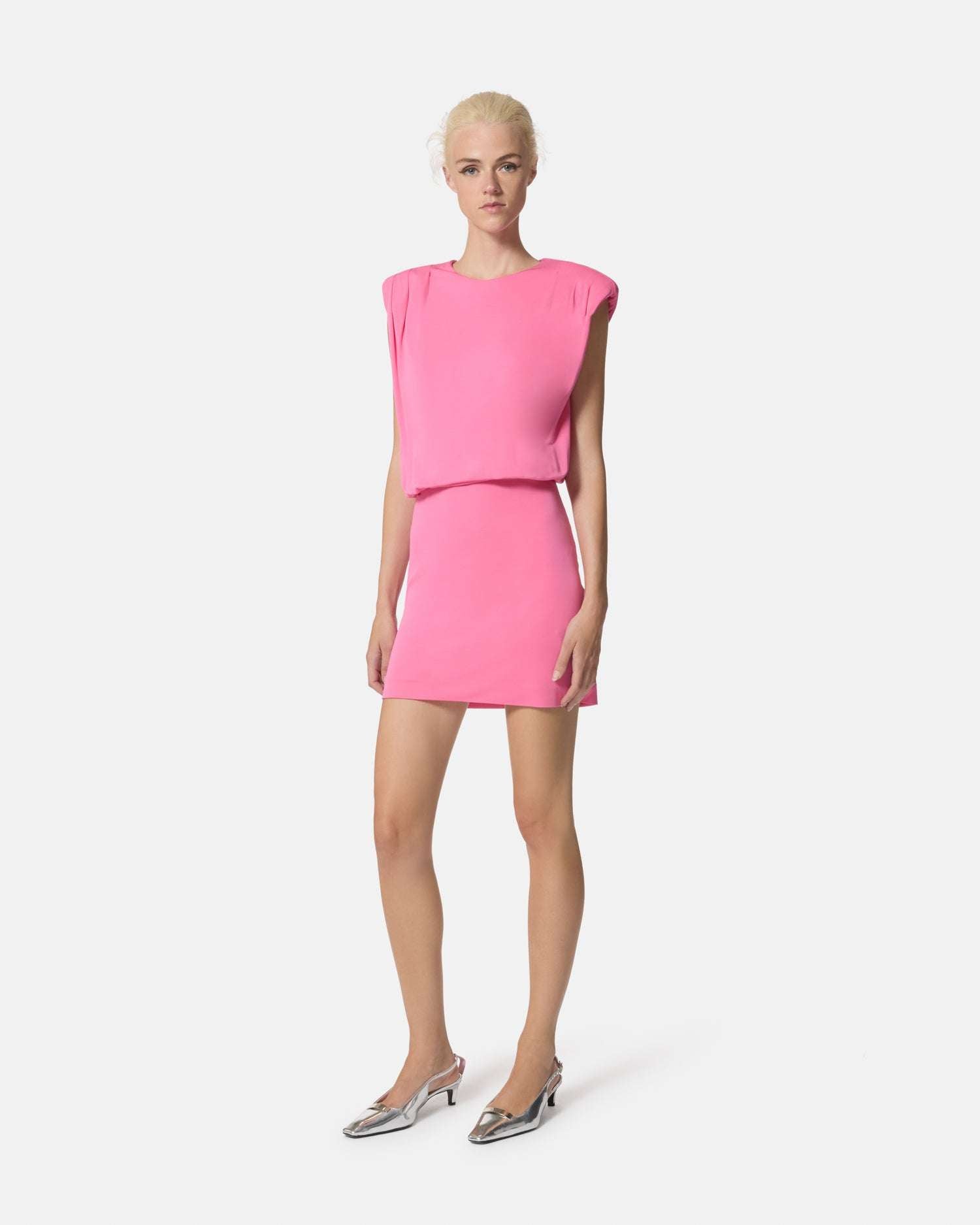 Short sleeveless dress with structured shoulders Dress