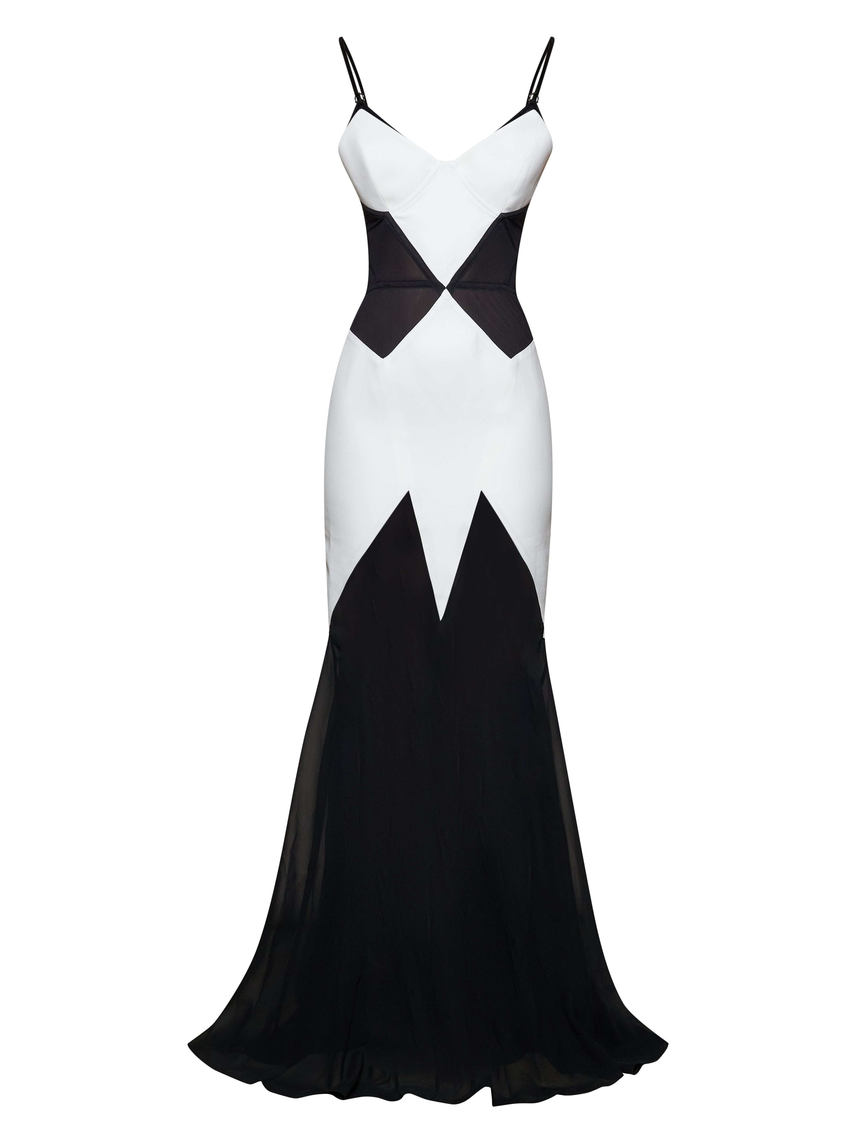 Long dress with contrasting geometric pattern Dress