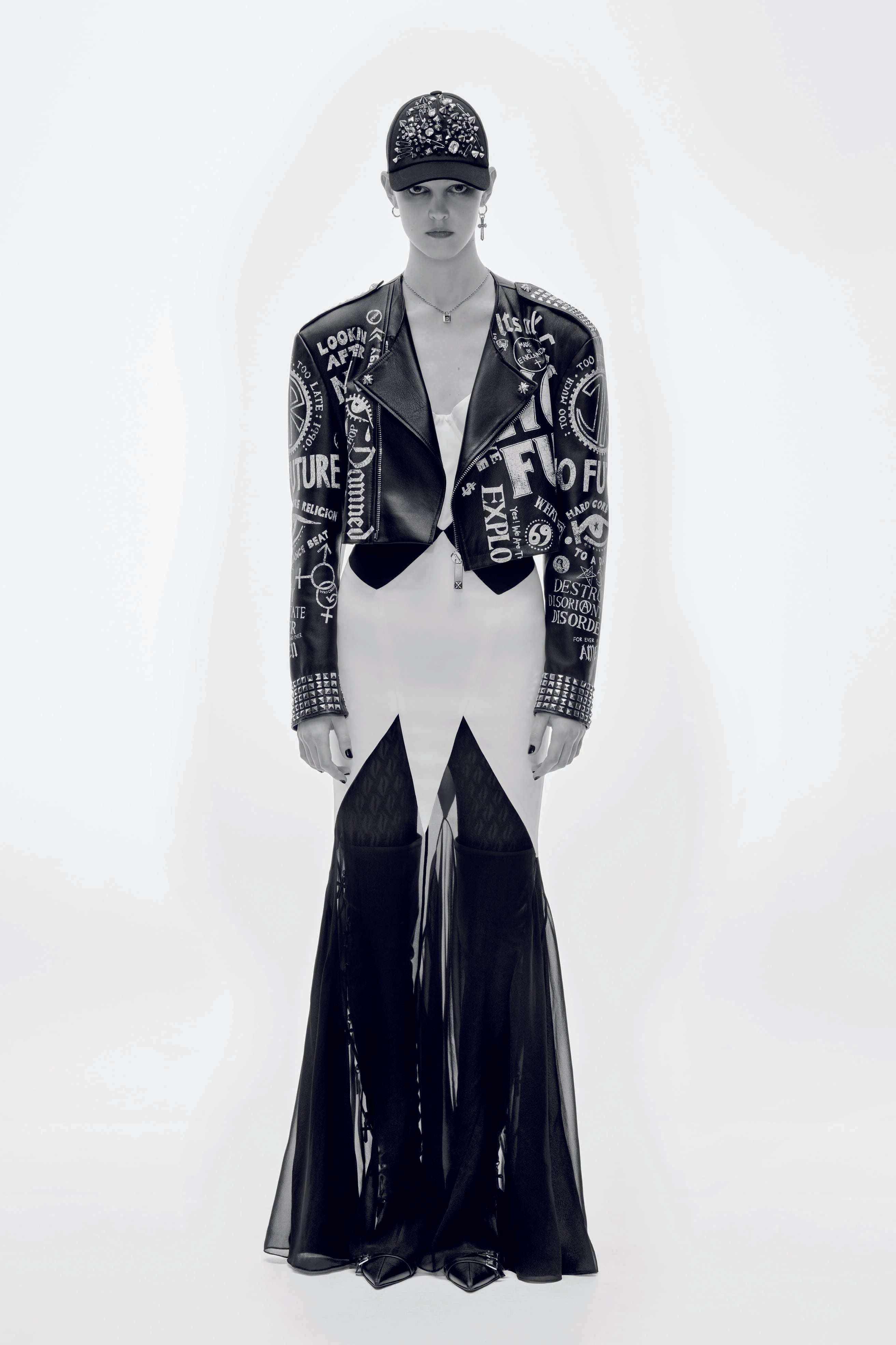 Long dress with contrasting geometric pattern Dress