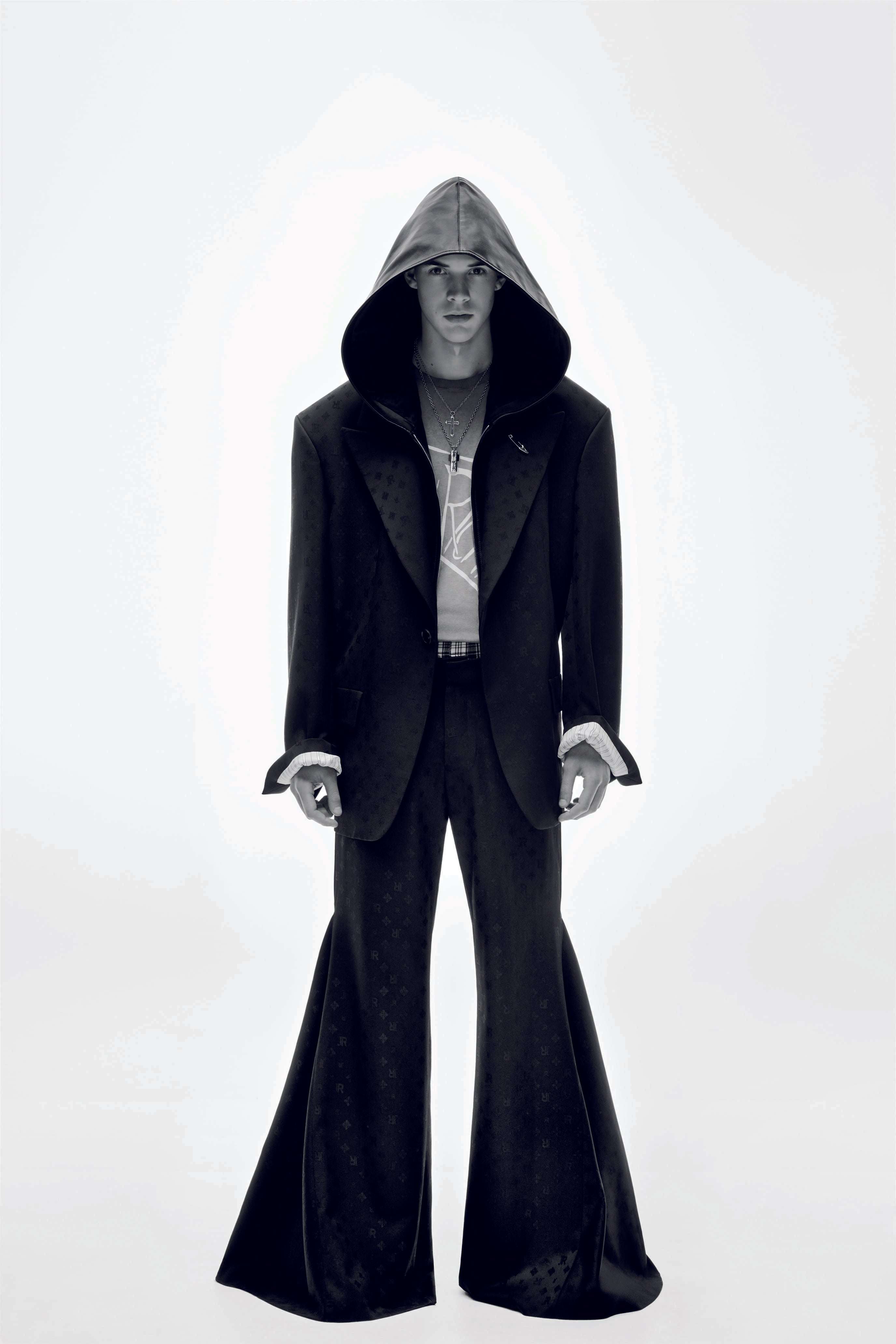 Blazer con motivo tono su tono e dettaglio ad anello Blazer