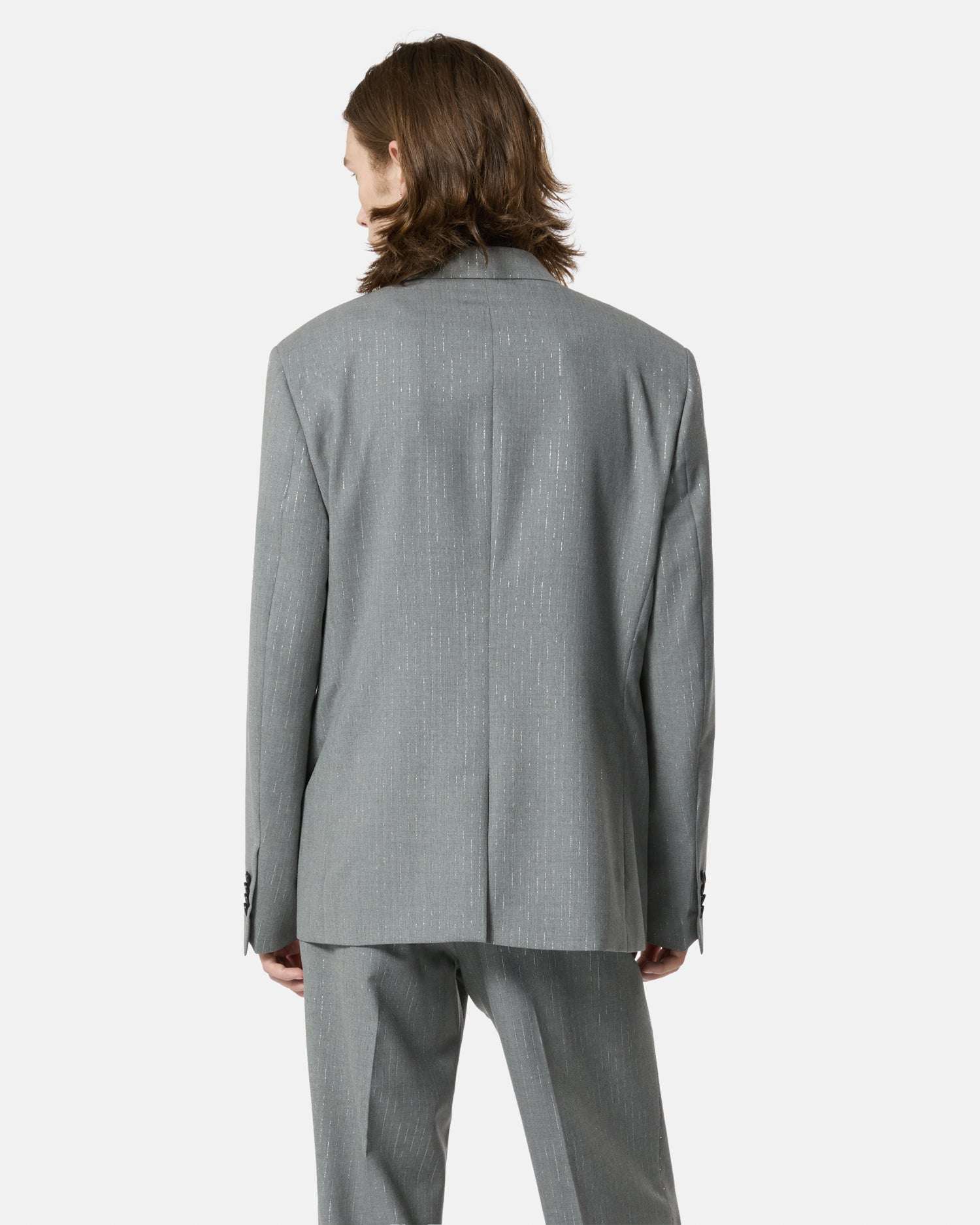 Blazer grigio con dettagli a righe luminose Blazer