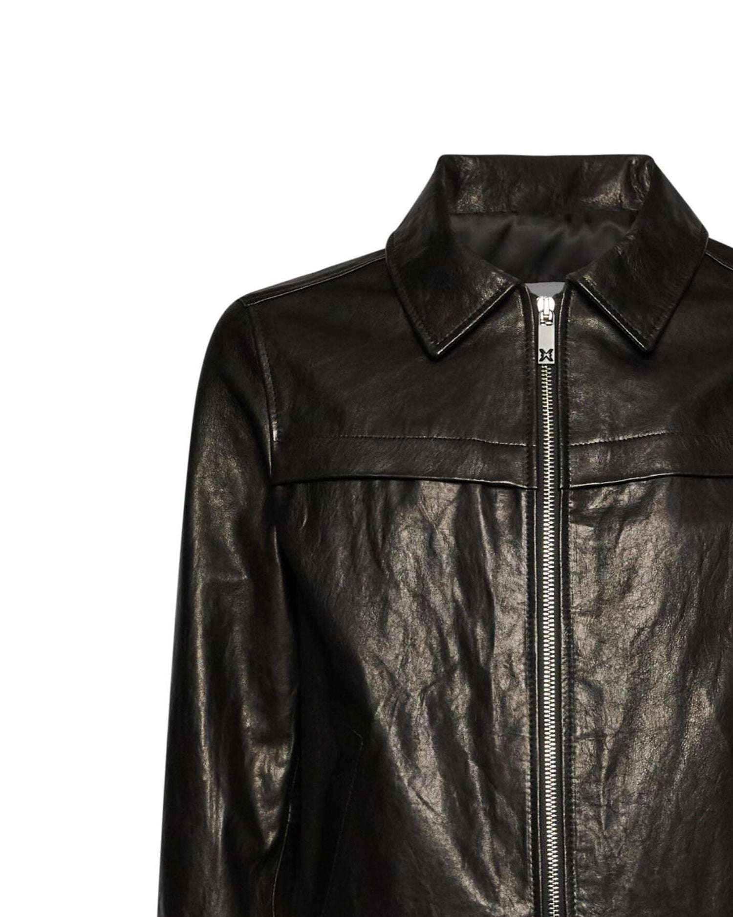 Bomber in ecopelle con zip e finiture a costine Capispalla