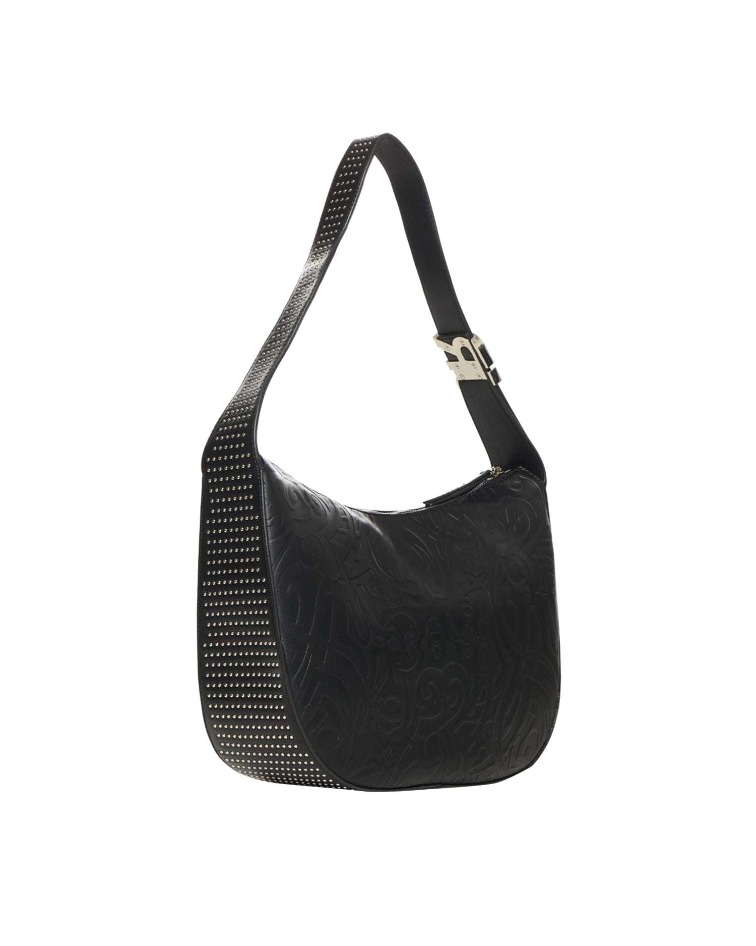 Borsa a spalla dal design inciso con dettagli sofisticati Borsa