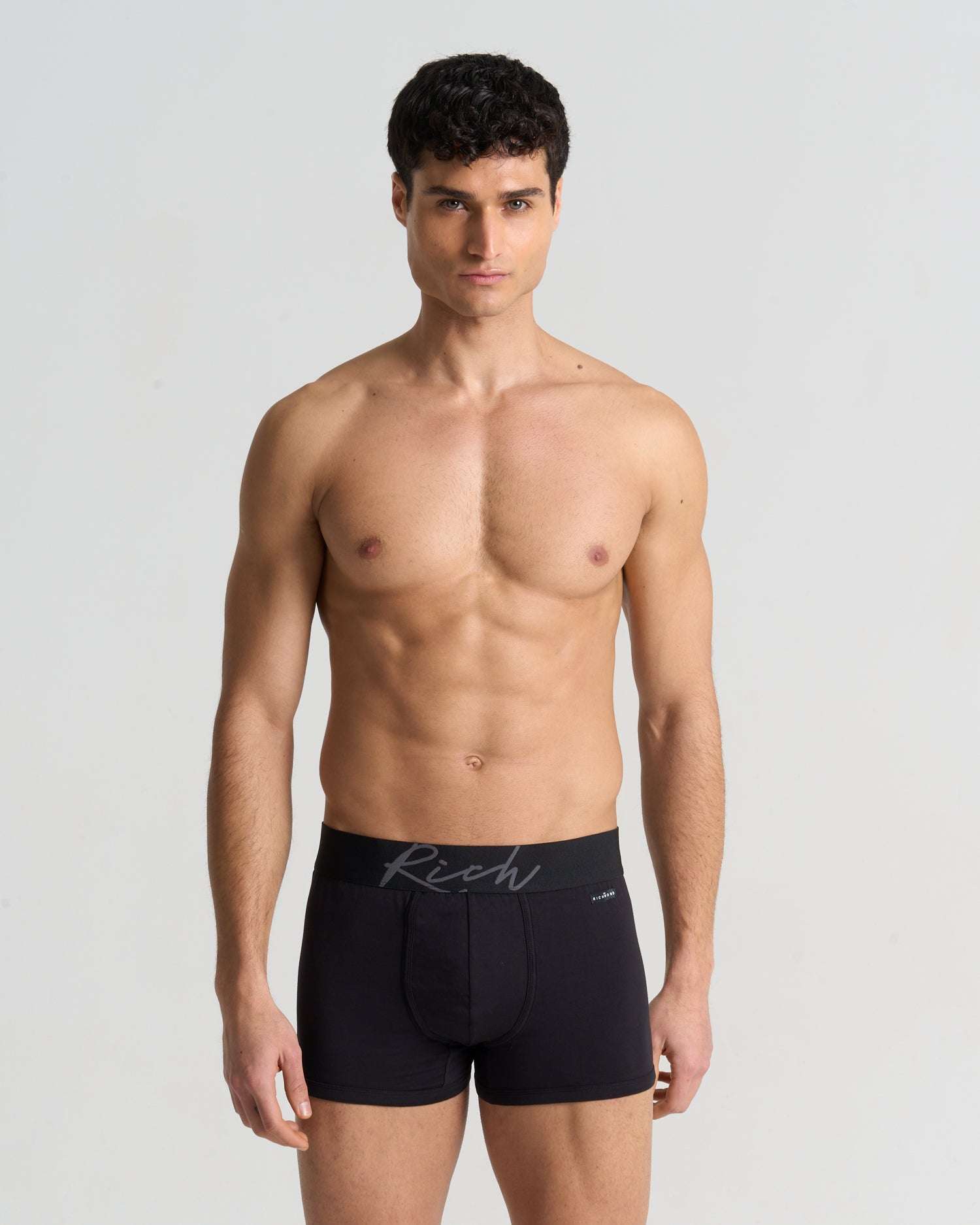Boxer vita bassa in cotone pettinato con logo RICH UnderwearIntimo