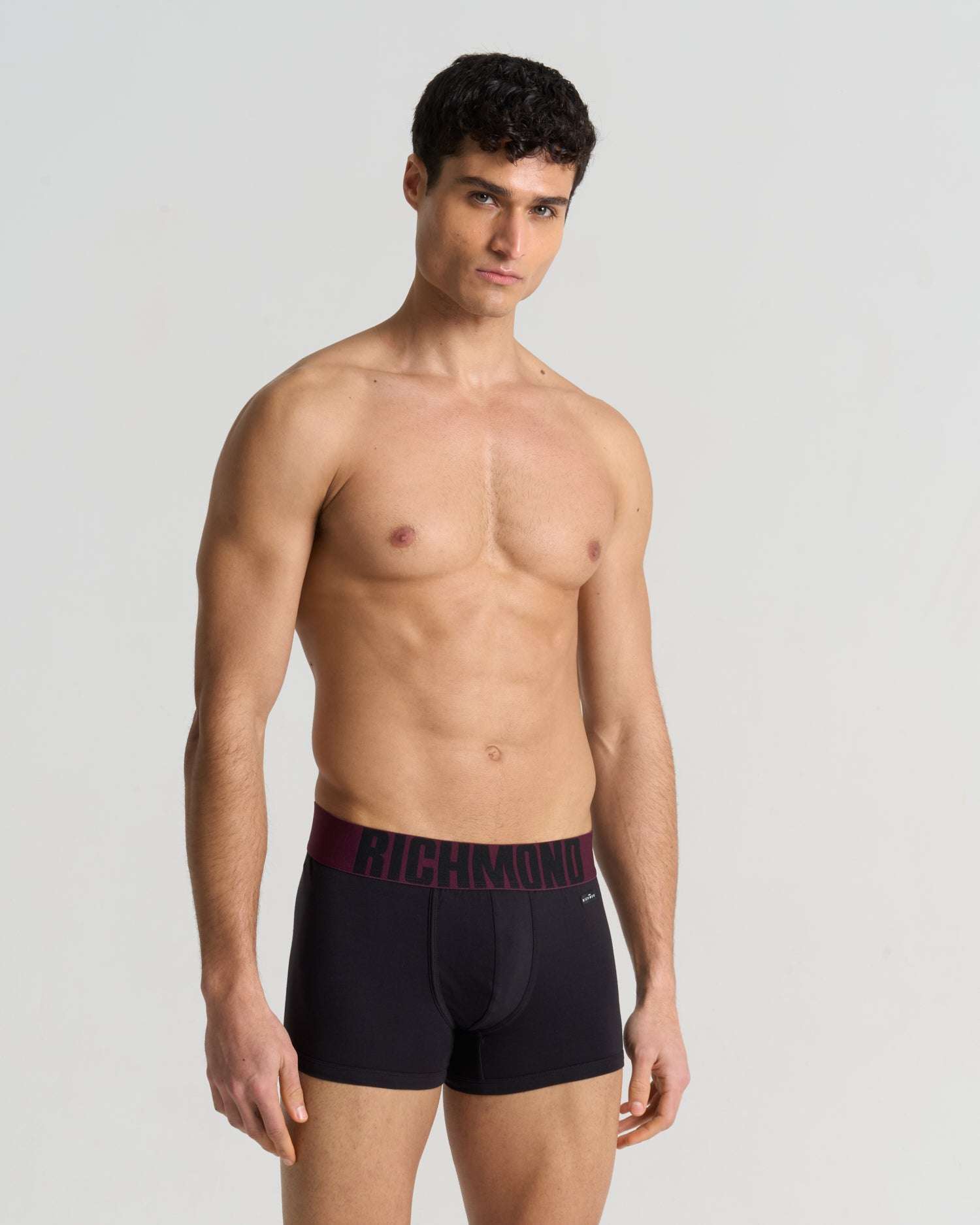 Boxer vita bassa in cotone pettinato con logo UnderwearIntimo