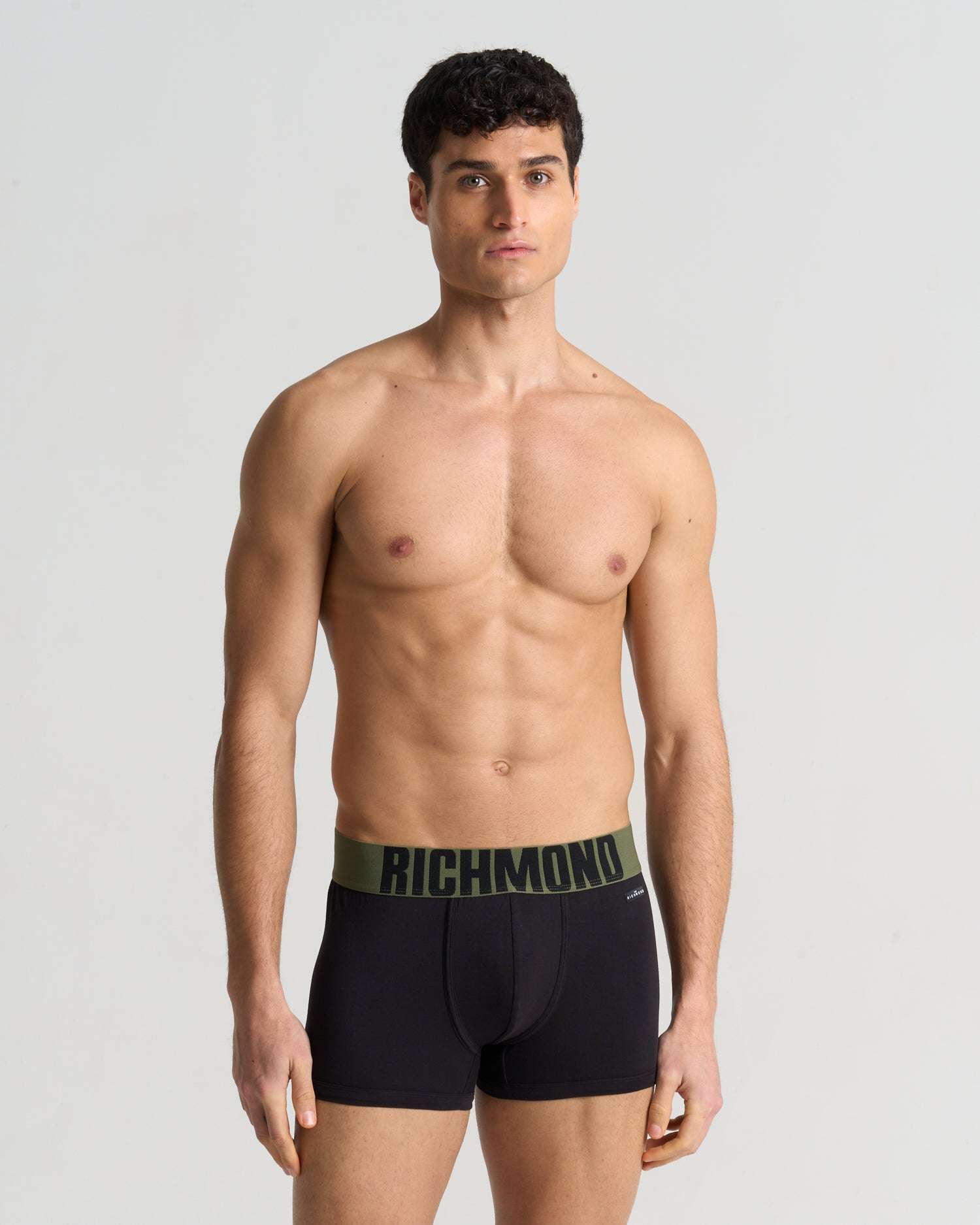 Boxer vita bassa in cotone pettinato con logo UnderwearIntimo