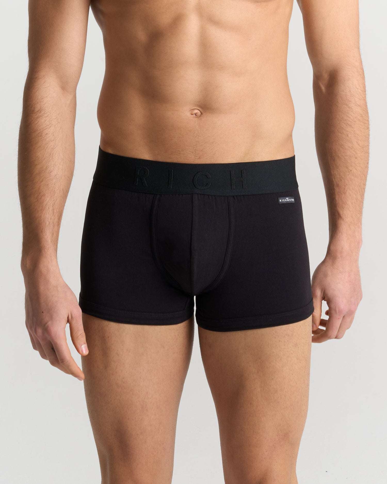 Boxer vita bassa in cotone pettinato nero UnderwearIntimo