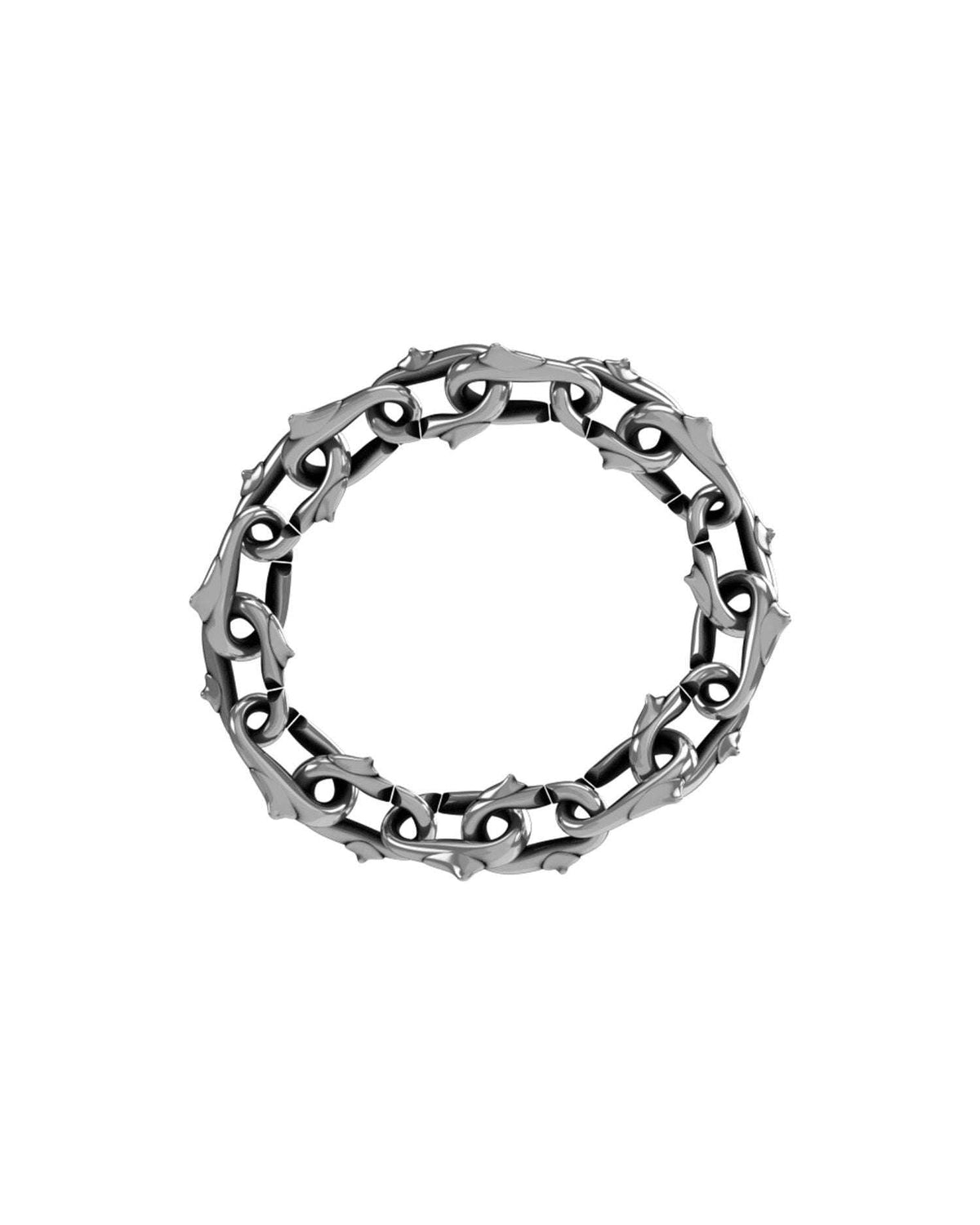 Chain bracelet with silver thorns