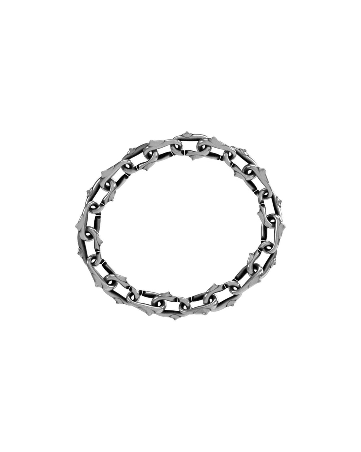 Chain bracelet with silver thorns