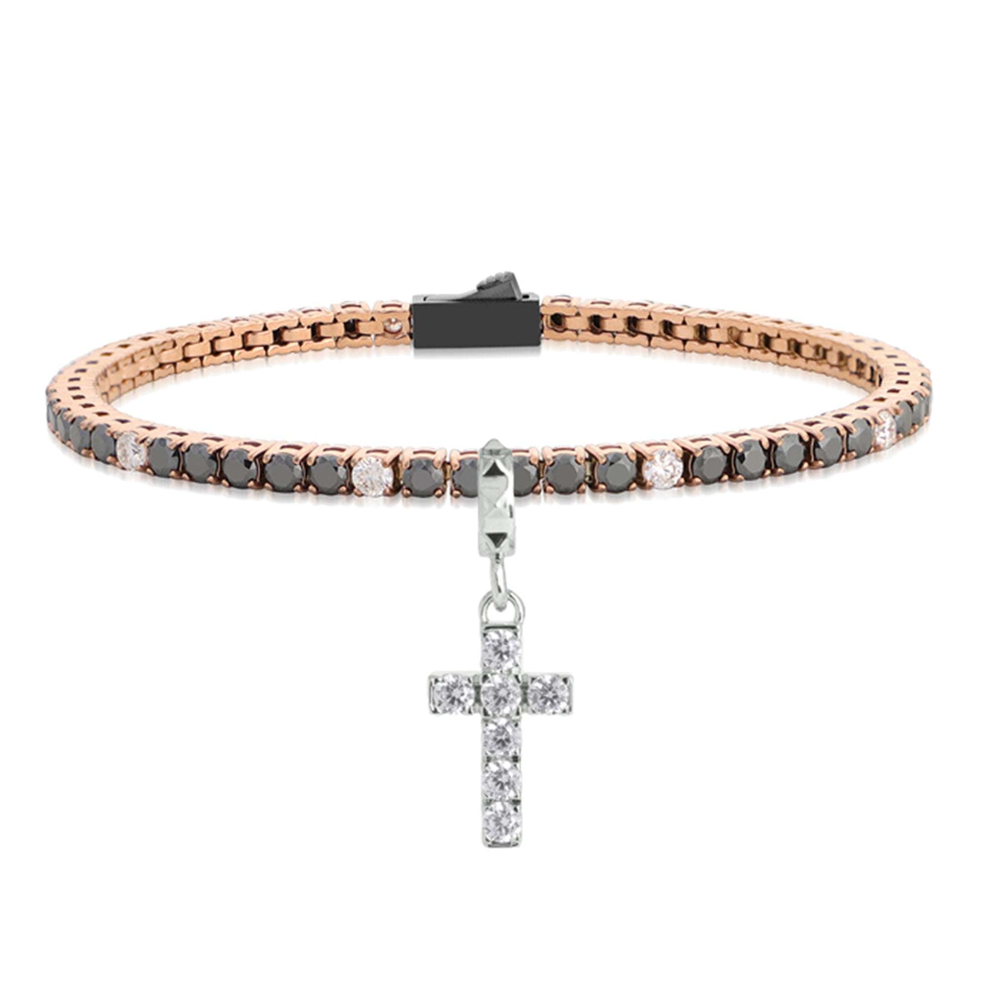 Men's Tennis Bracelet in Titanium with Lab-Grown Diamonds