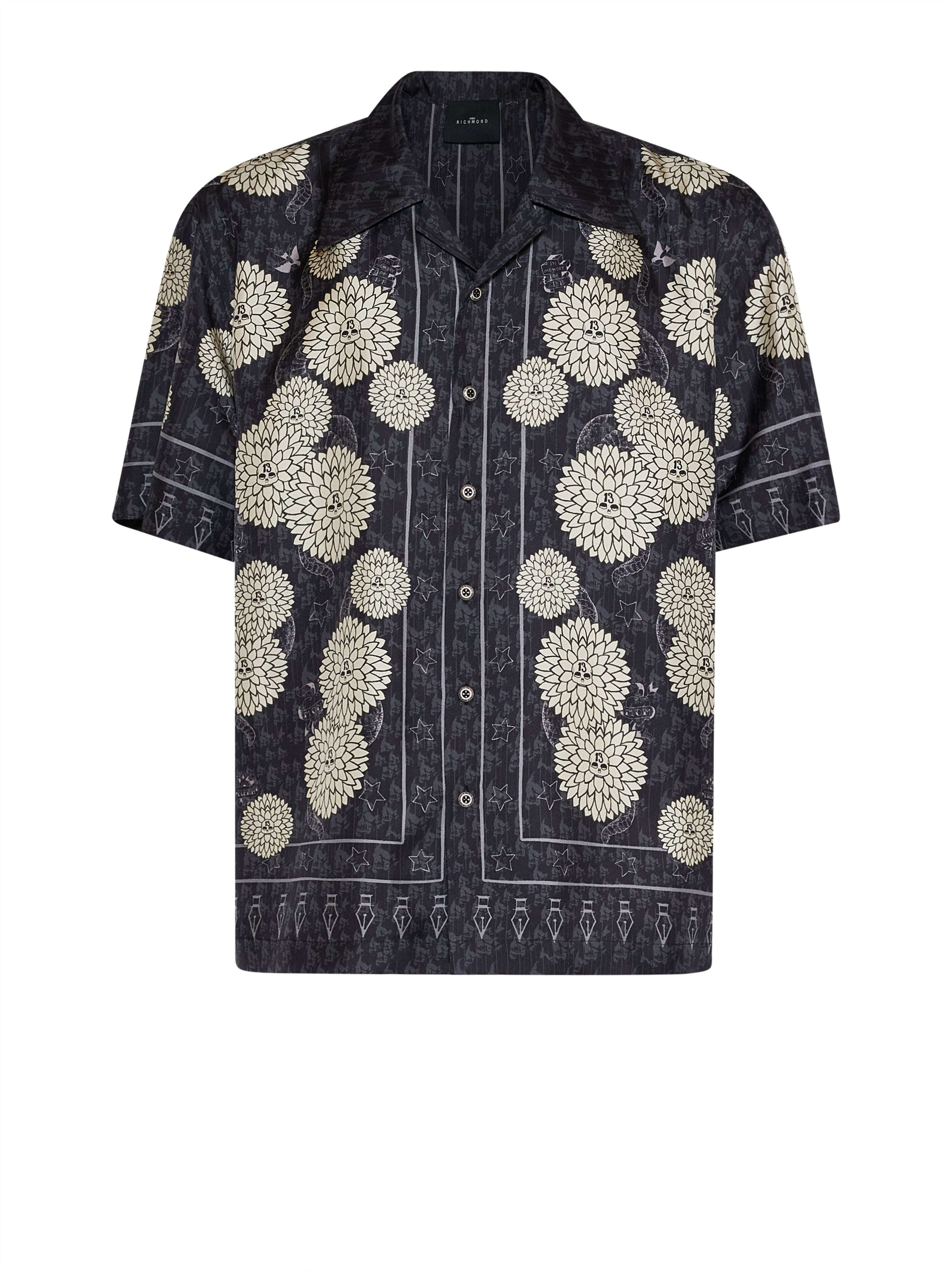 Camicia a maniche corte con motivo ornamentale raffinato CAMICIA