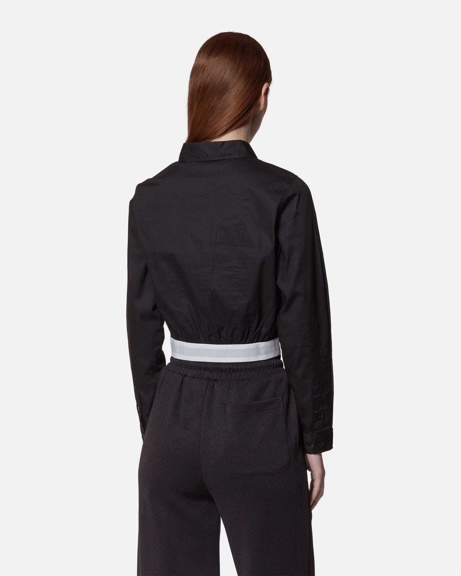 Camicia cropped nera con logo Richmond X Camicia