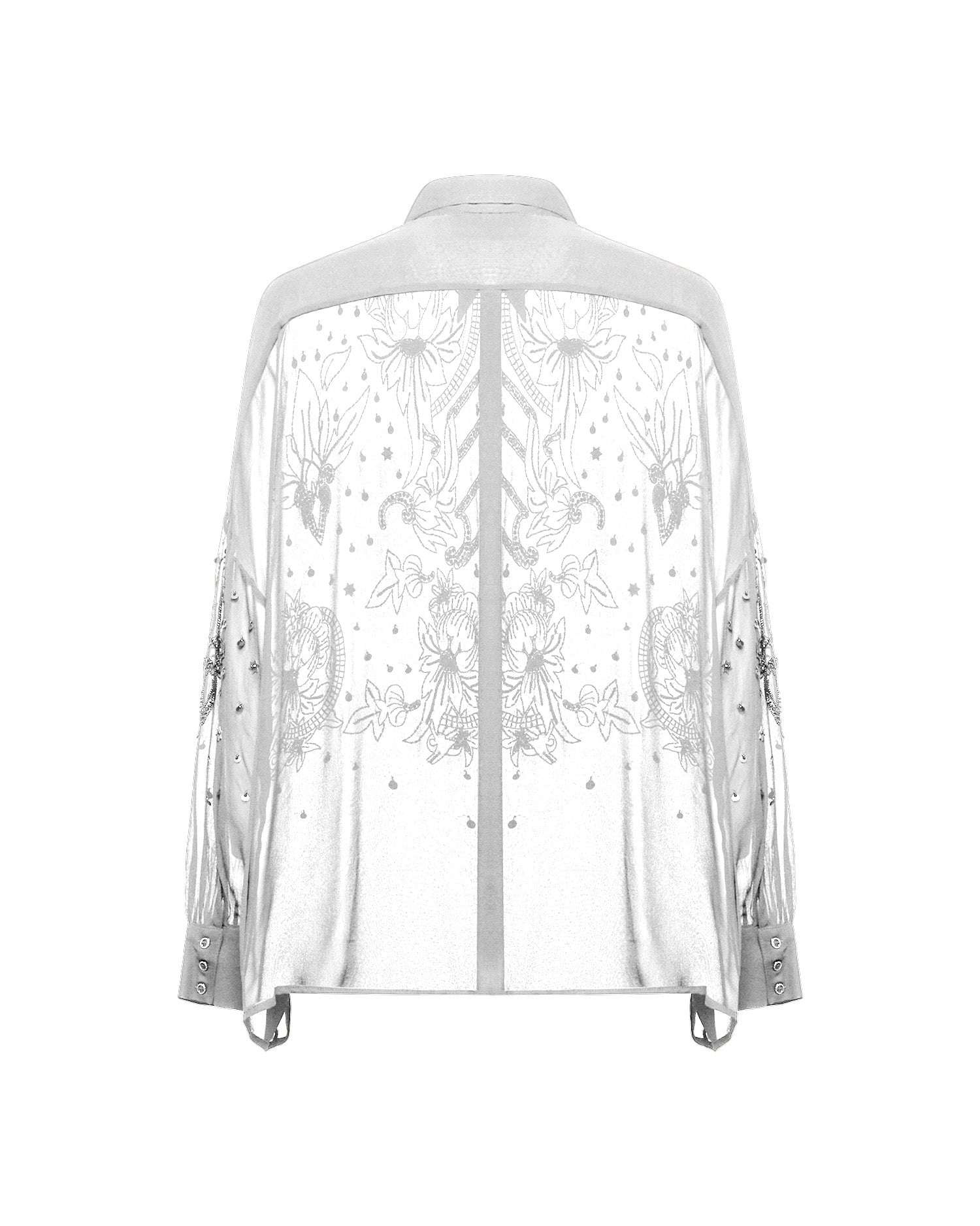 Camicia oversize con dettagli ricamati e luminosi Camicia