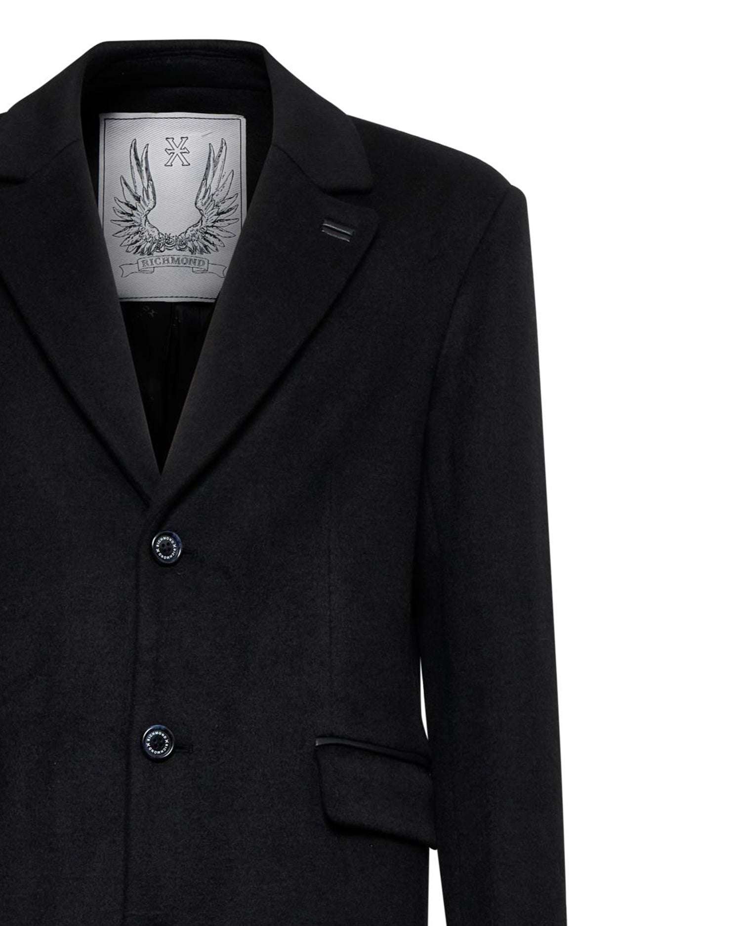 Single-breasted coat with flap pockets Outerwear