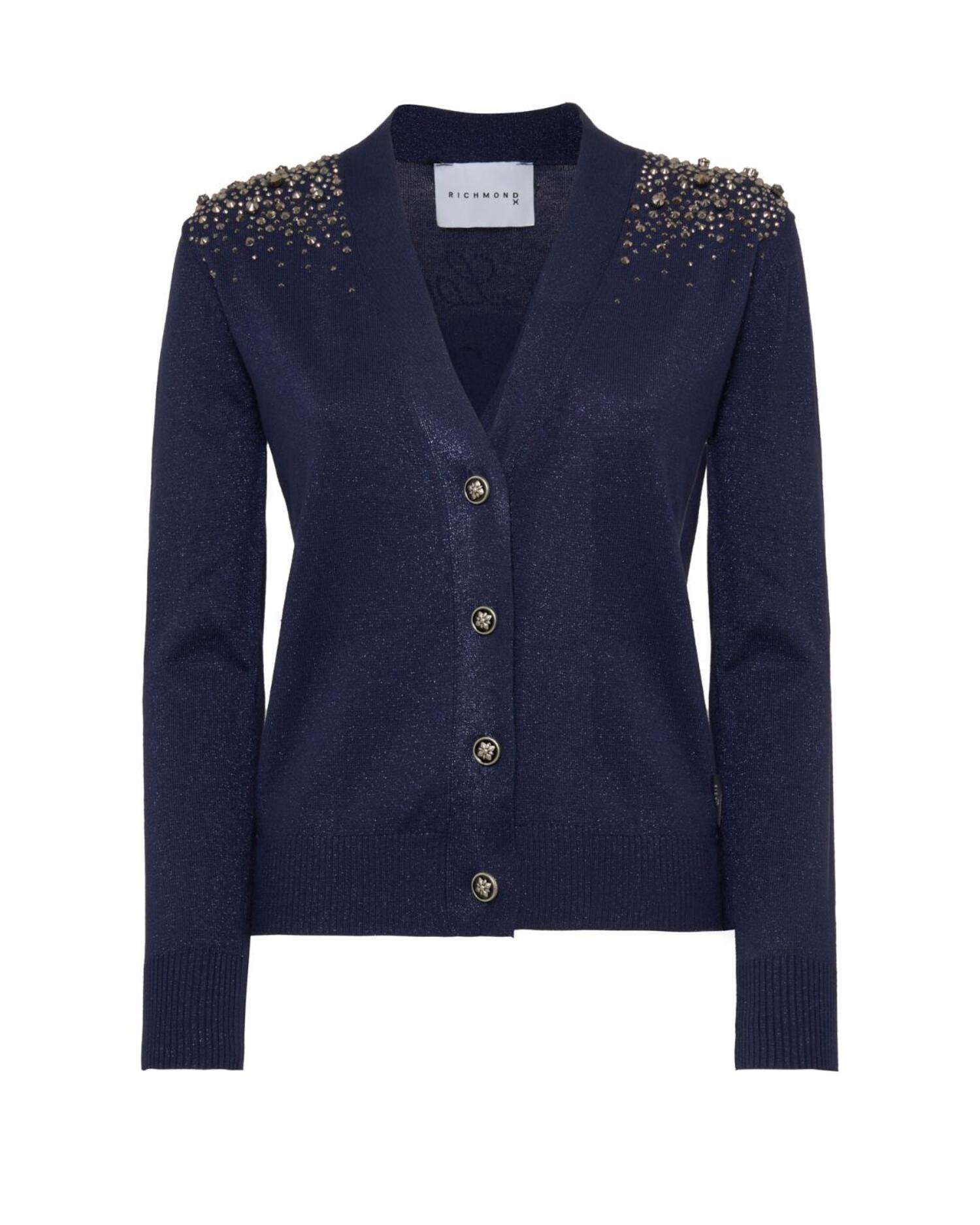 Cardigan with shoulders embellished with studs Cardigan