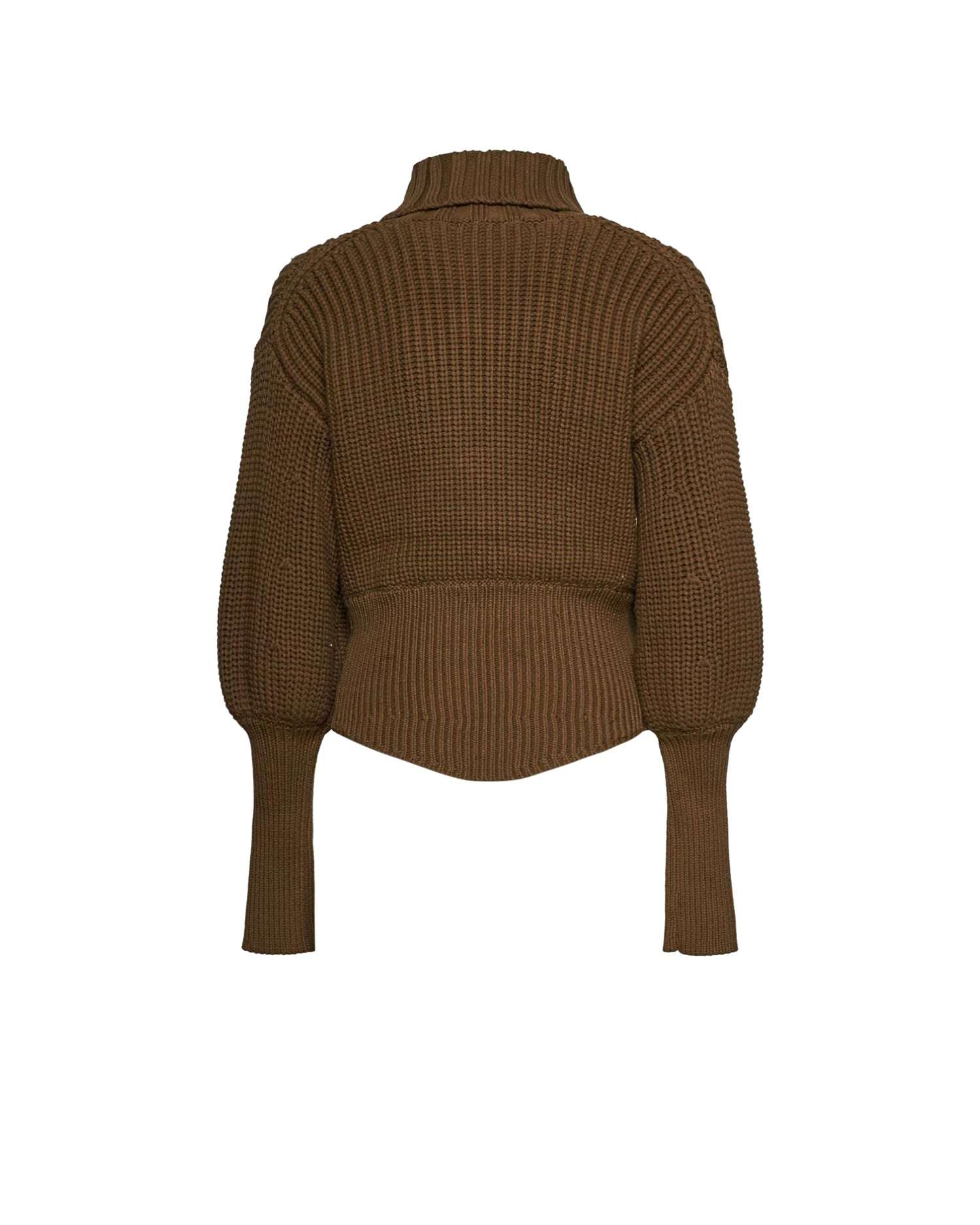 Cardigan with front zip and asymmetric hem Knitted