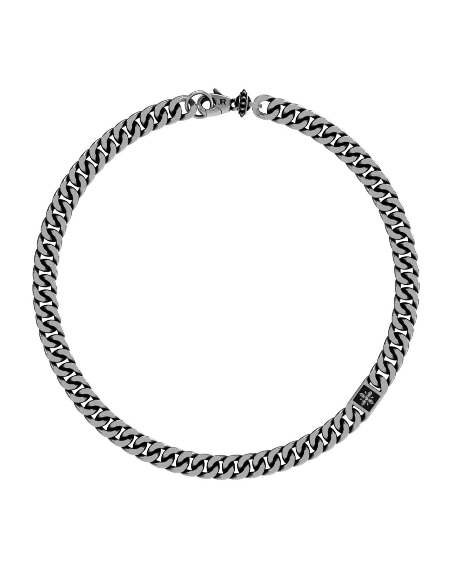 Collana a catena cubana con croce stilizzata