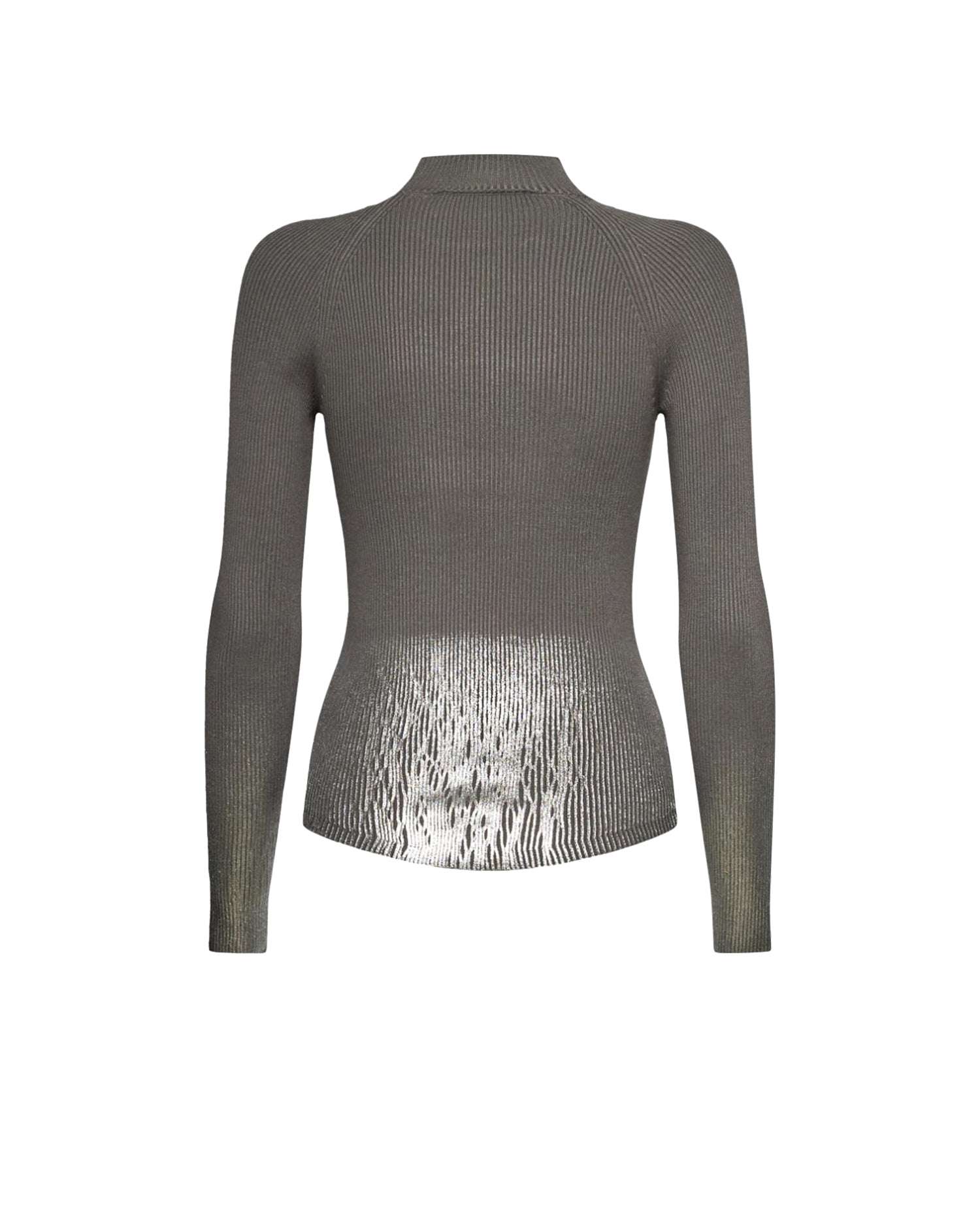 Degradé laminate effect knit turtleneck. Sweater