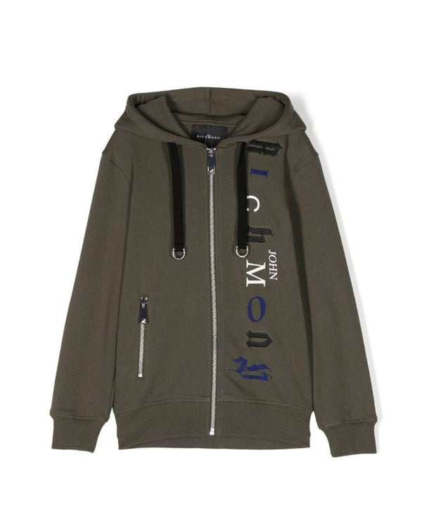 Hoodie with contrasting vertical logo
