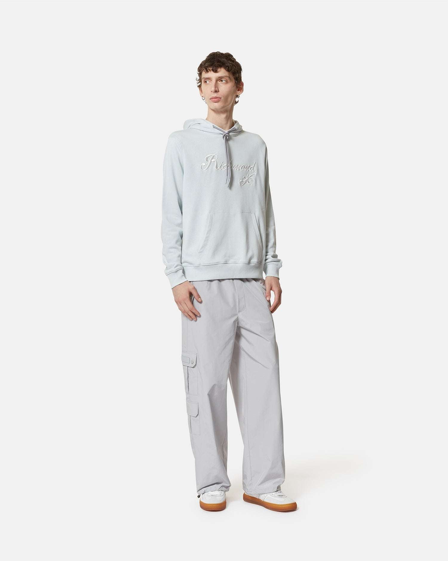 Felpa con cappuccio e logo ricamato frontale Felpa