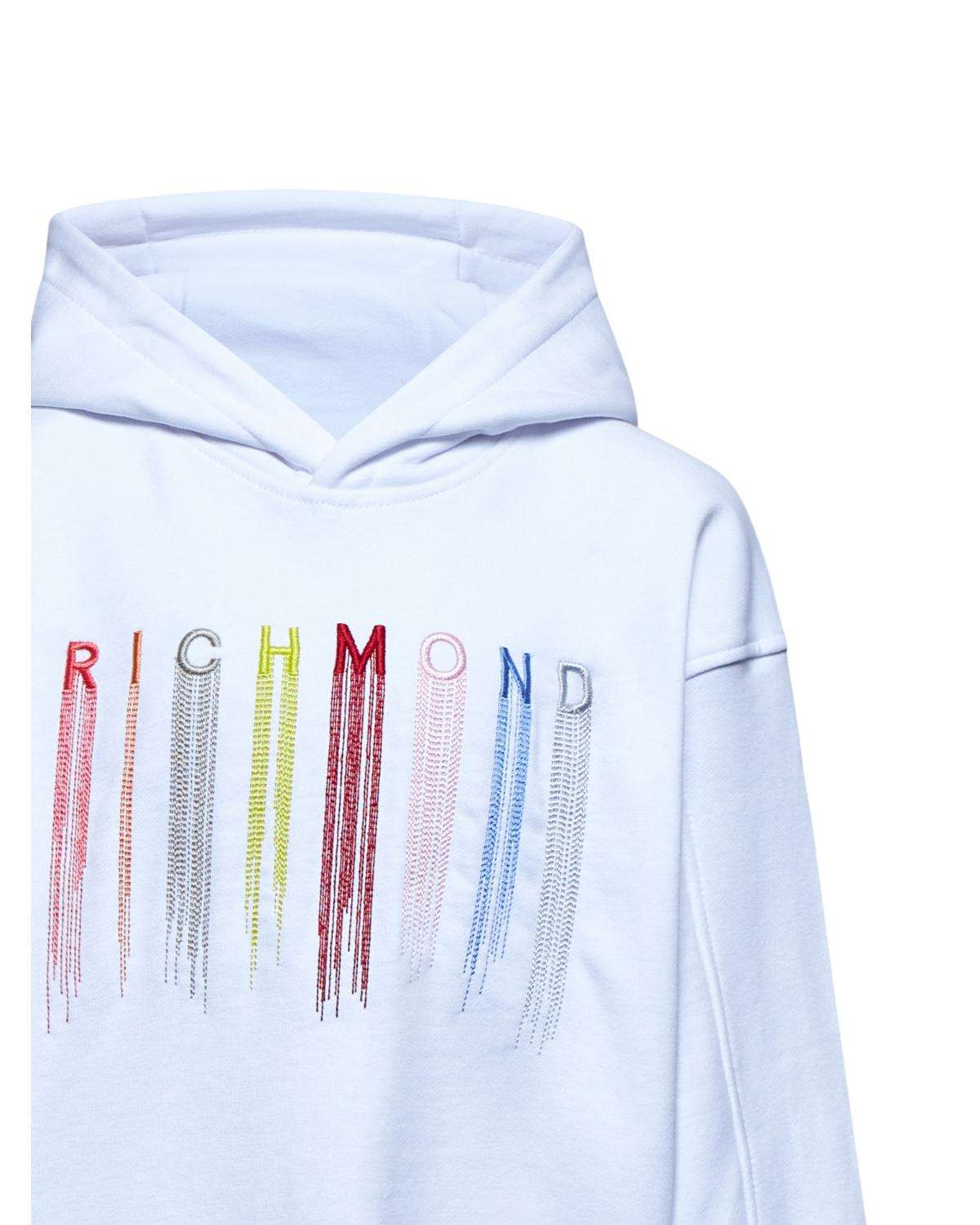 Felpa con cappuccio e scritte multicolor Felpa