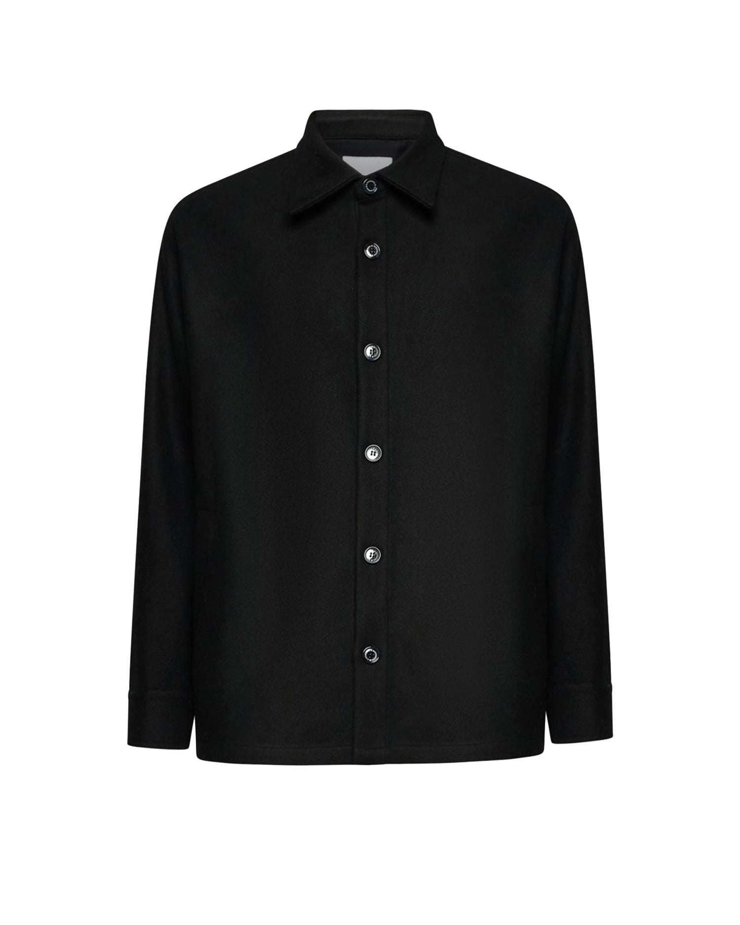 Shirt jacket with classic collar and buttons. Outerwear